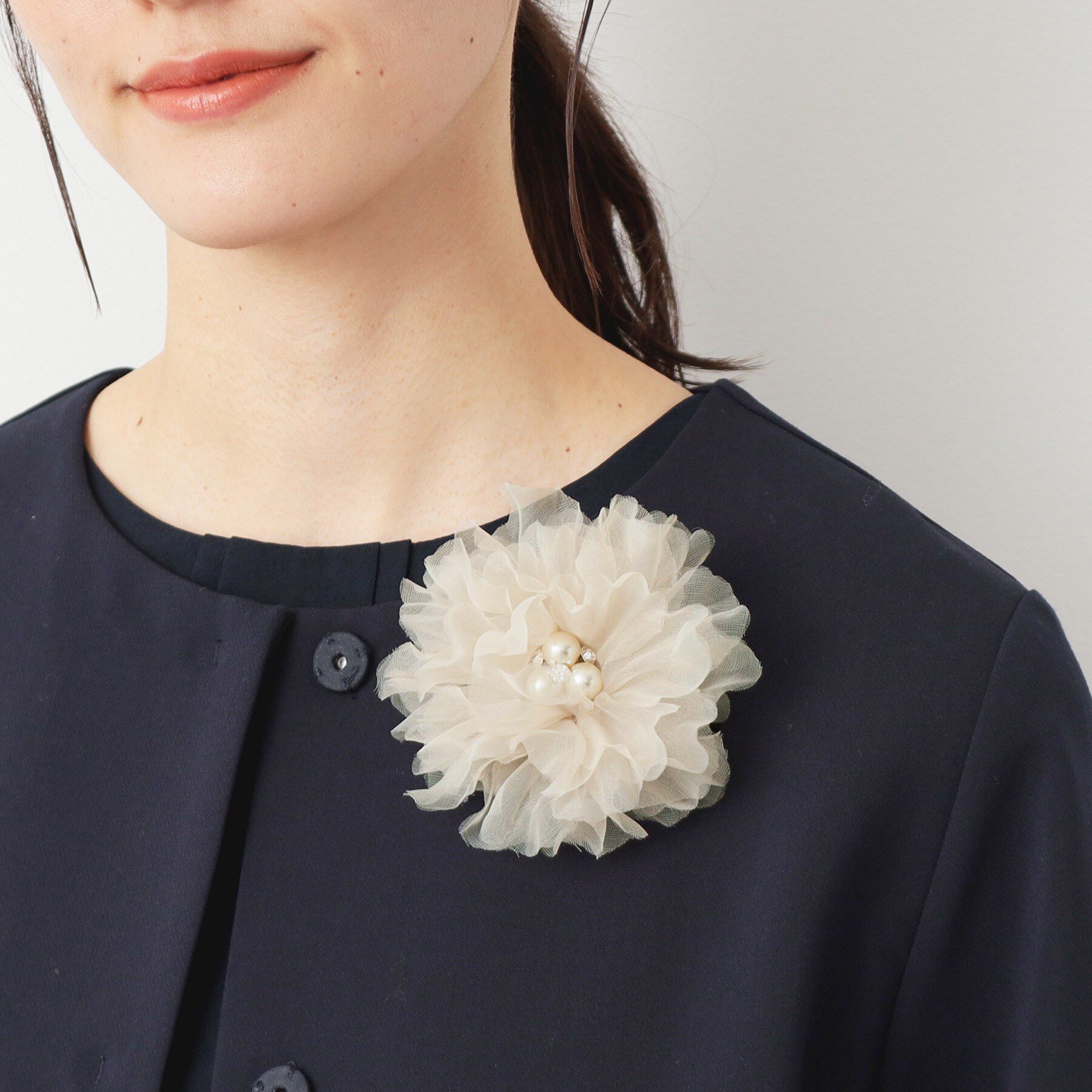 Dessin「【入卒／セレモニー】パール調シフォンコサージュ」|ブローチ・コサージュ|