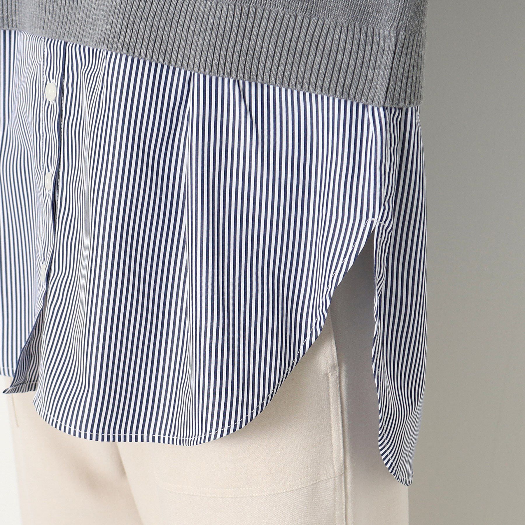 Dessin「【洗える】シャツレイヤード風ニット」|ニット・セーター|