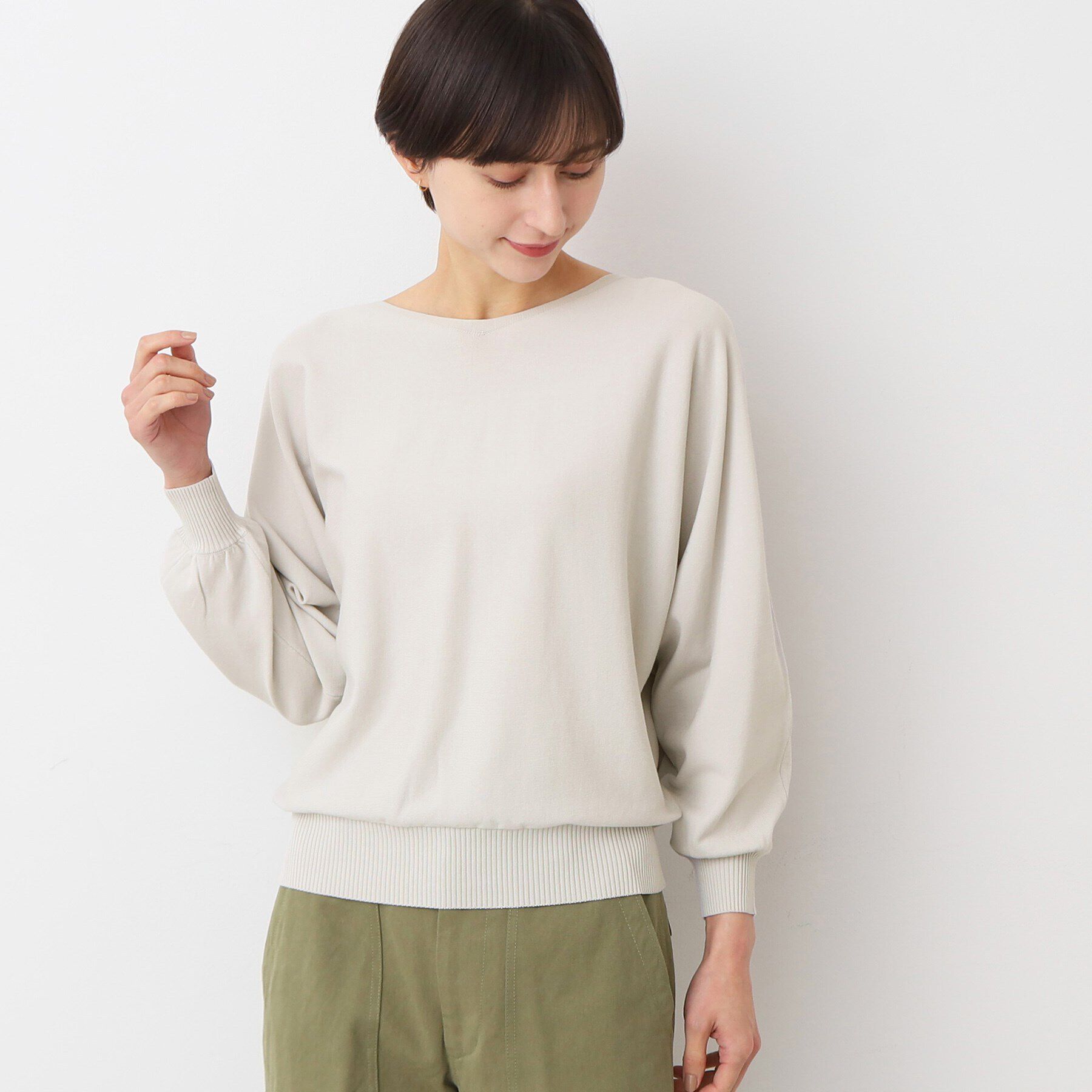 Dessin「【洗える】後ろボタンニットプルオーバー長袖（XS～L）」|ニット・セーター|