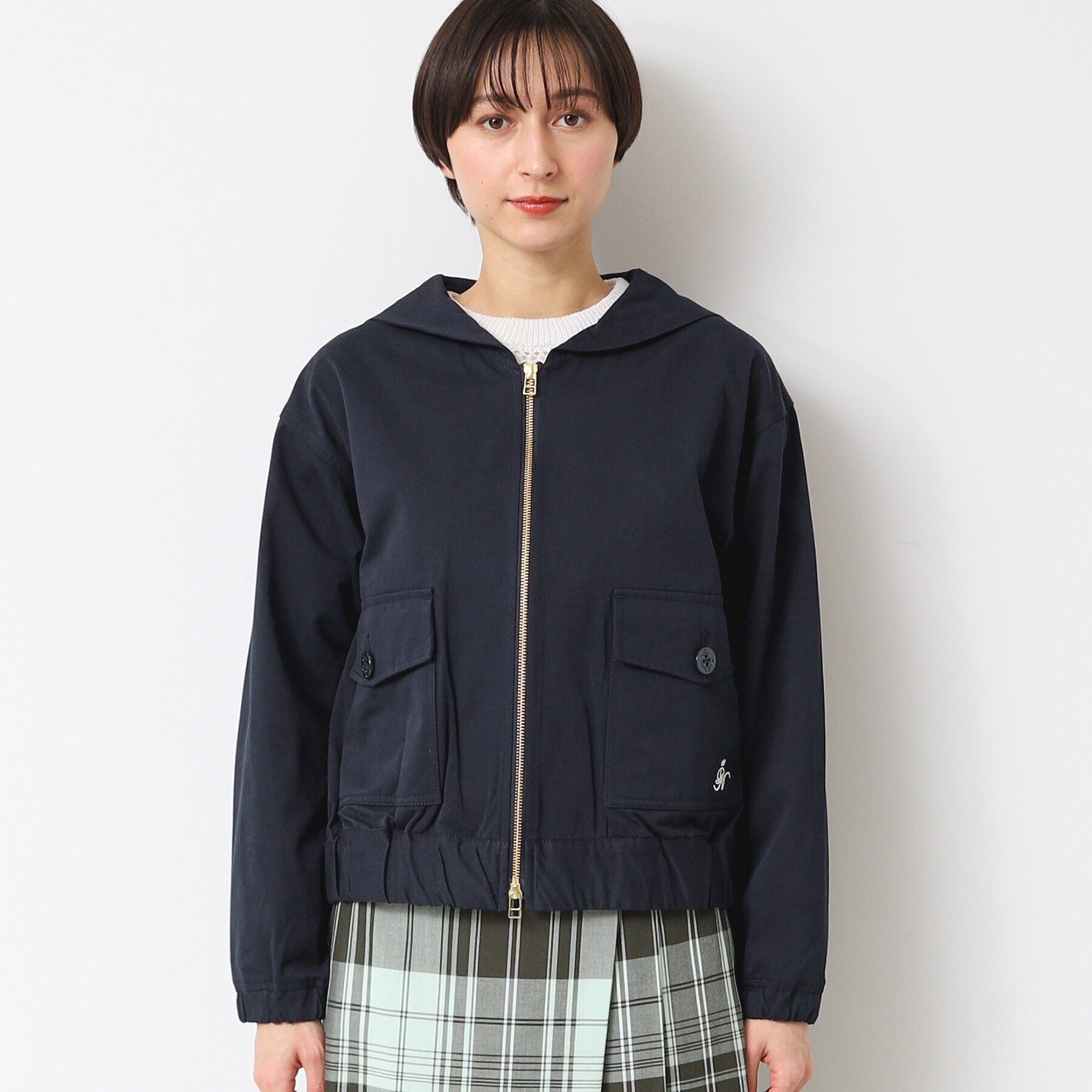 Dessin「【洗える】セーラーカラージップジャケット」|ブルゾン・スタジャン|