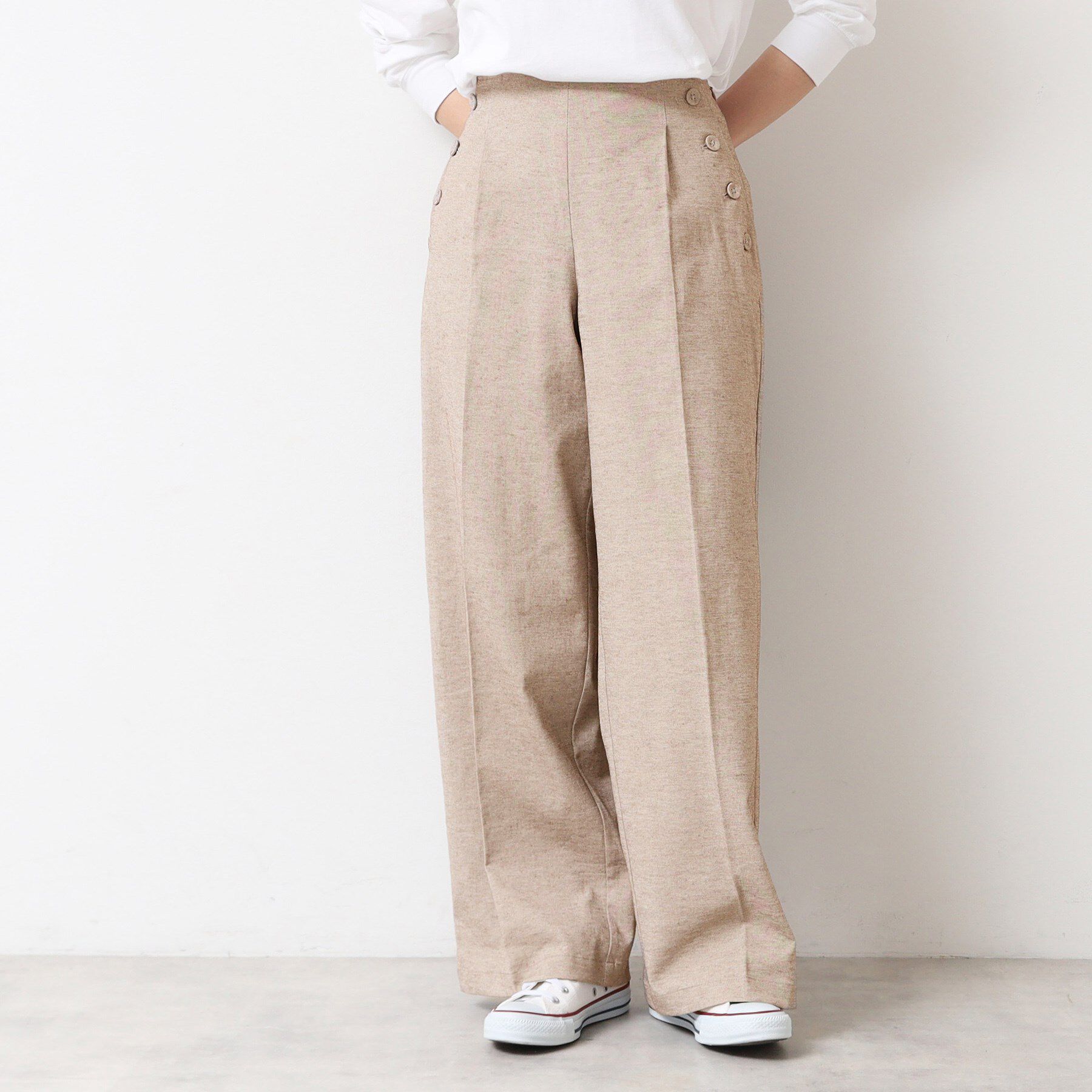 Dessin「【多機能】リネンブレンドマリンパンツ」|その他|トープ(054)