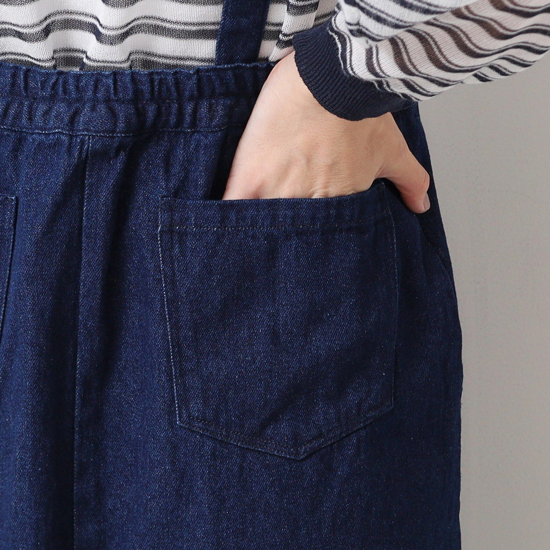 Dessin「【洗える・後ろゴム】サスペンダー付デニムスカート（S～L）」|スカート|