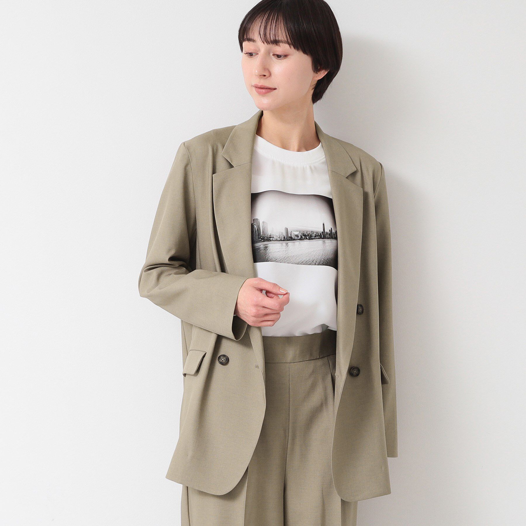 Dessin「【セットアップ可能・洗える】ダブルジャケット（S～L)」|テーラードジャケット|