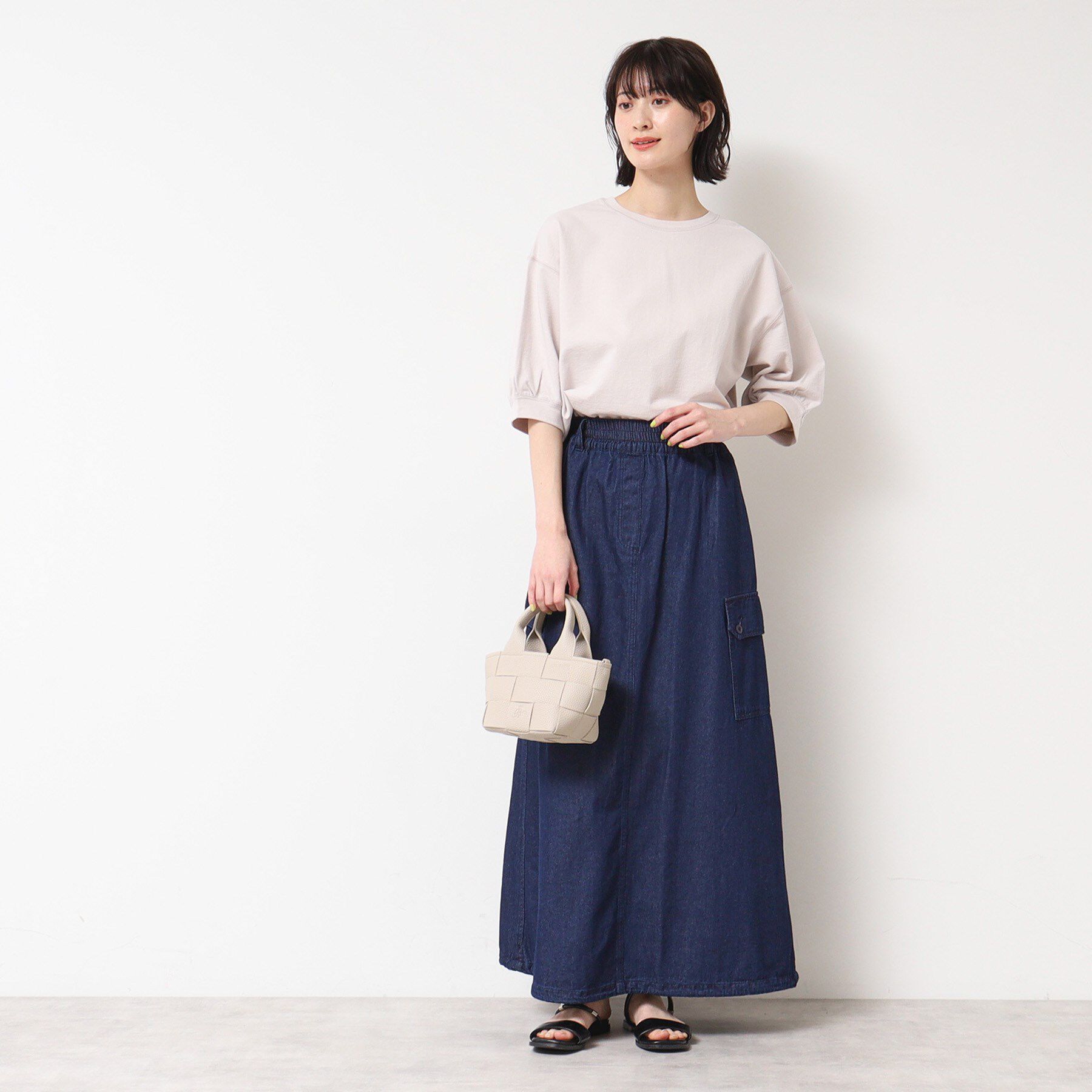 Dessin「【ウエストゴム・洗える】ドロストデニムスカート（S～L）」|スカート|