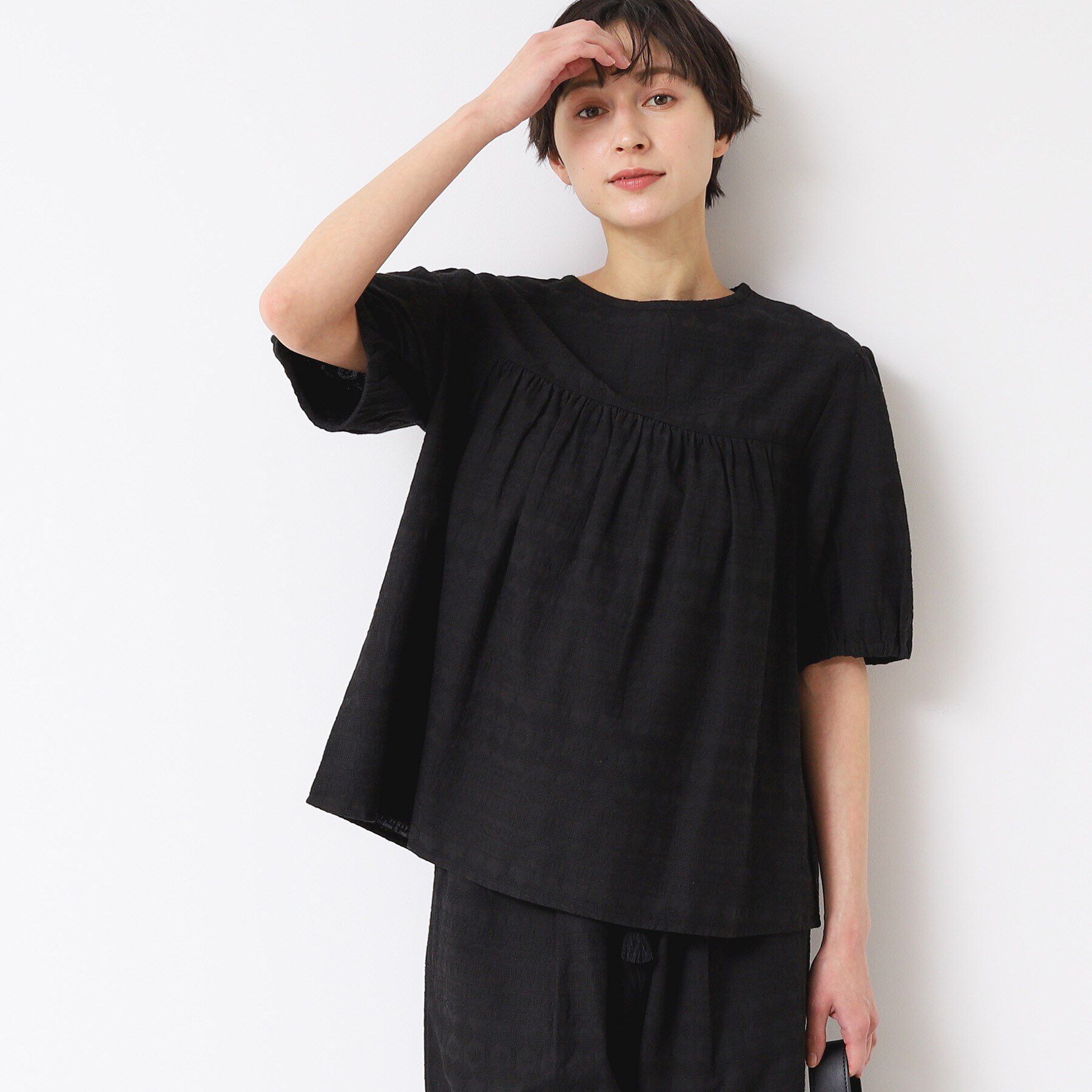 Dessin「【インド刺繍・セットアップ可能・洗える】クルーネックブラウス」|シャツ・ブラウス|