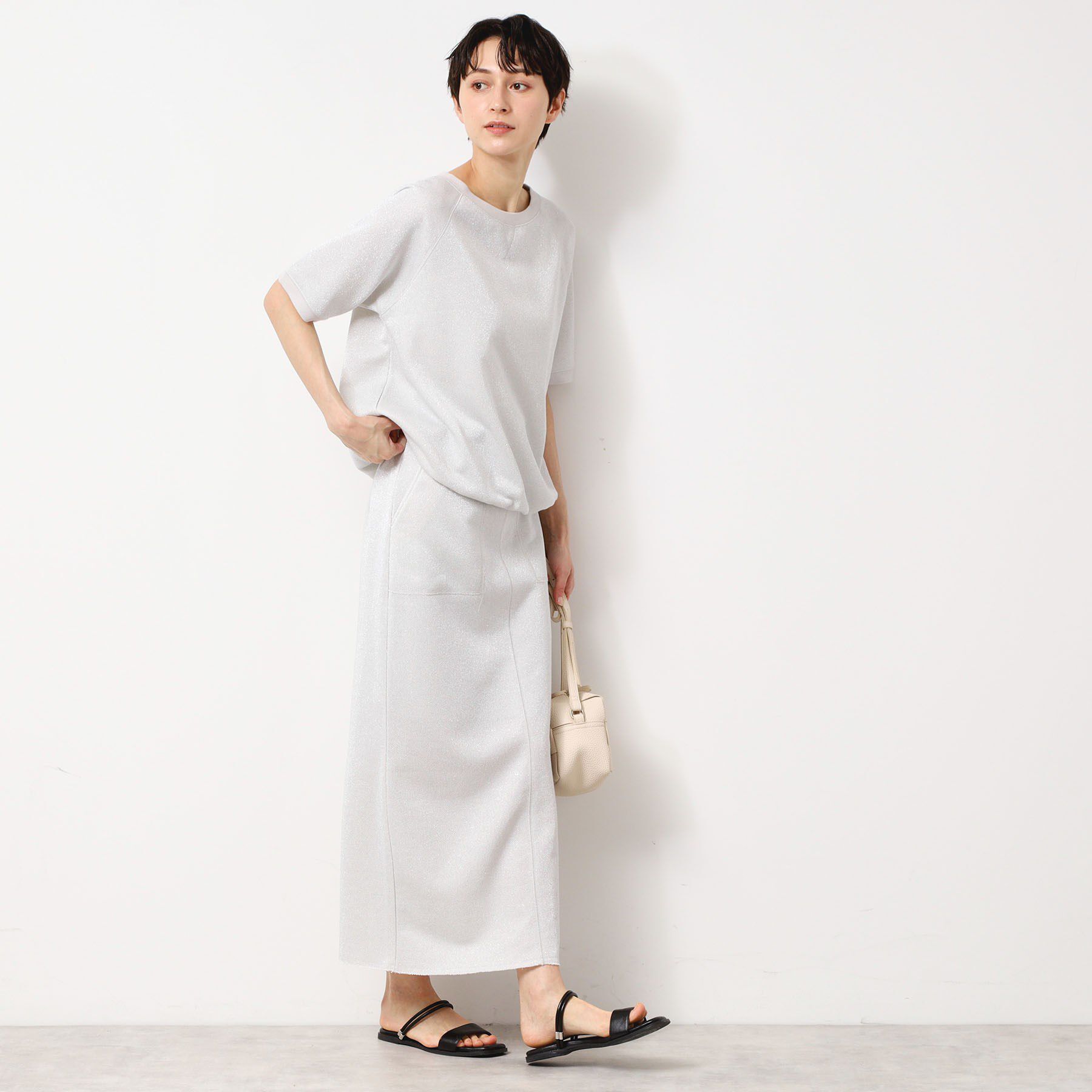 Dessin「【セットアップ可能・洗える】ラメ入り裏毛ジャージプルオーバー」|パーカー|