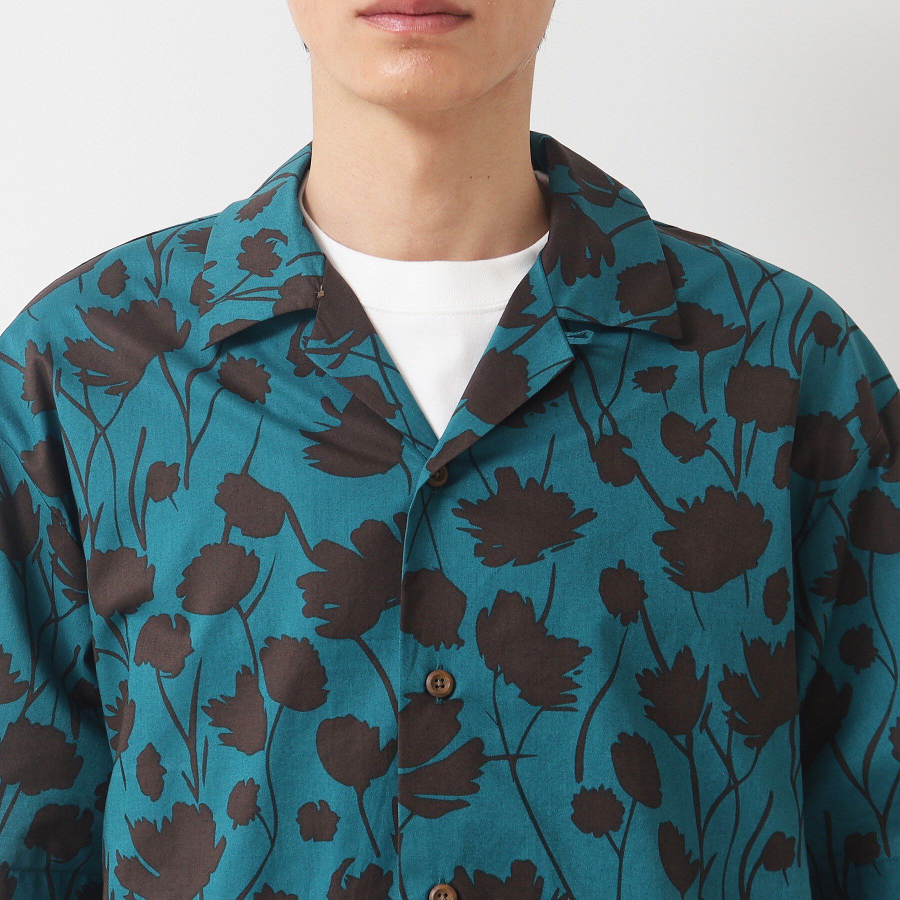 Dessin「【洗える】フラワープリント開襟シャツ」|シャツ・ブラウス|