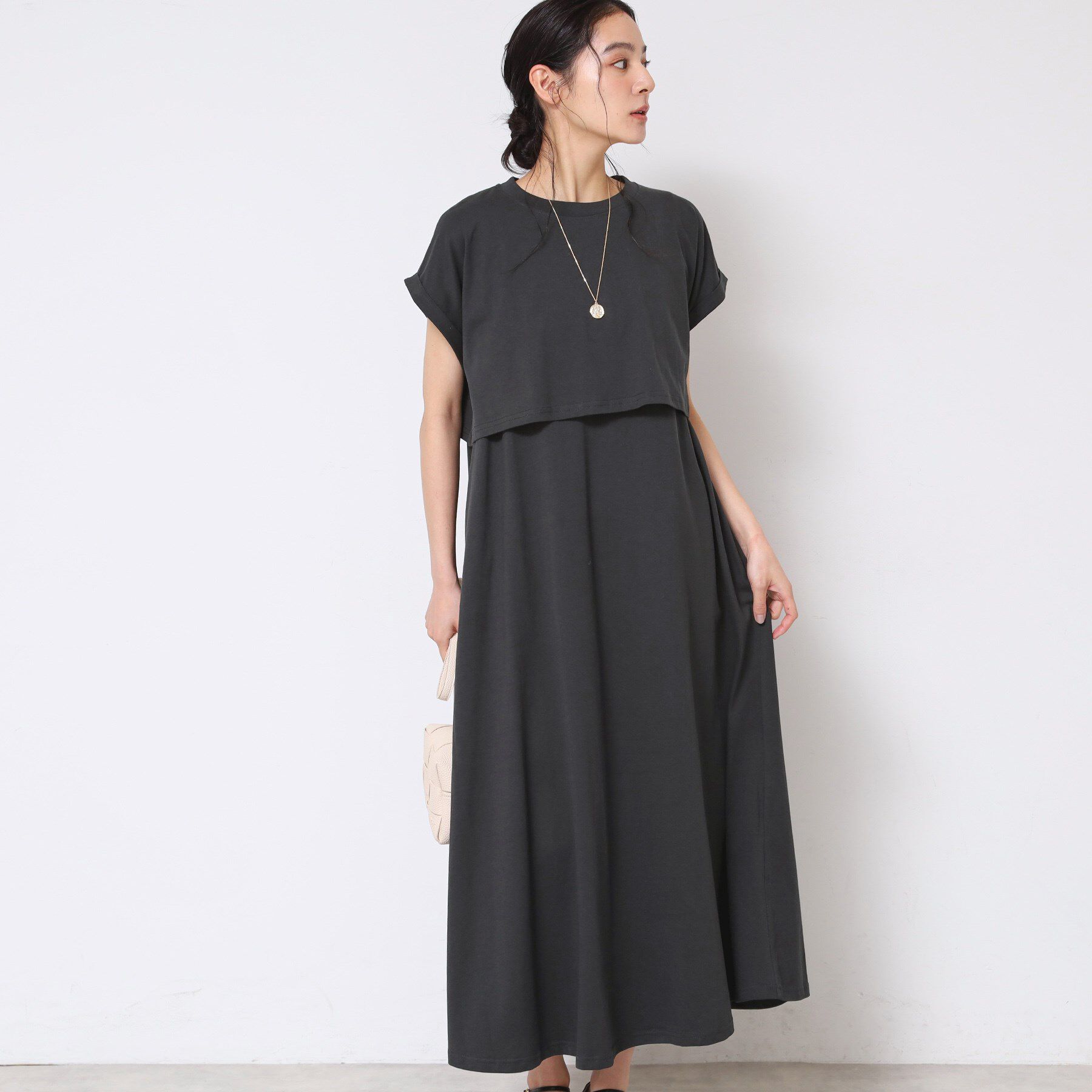 Dessin「【2点セット・洗える】テントラインジャージワンピース」|スーツ|