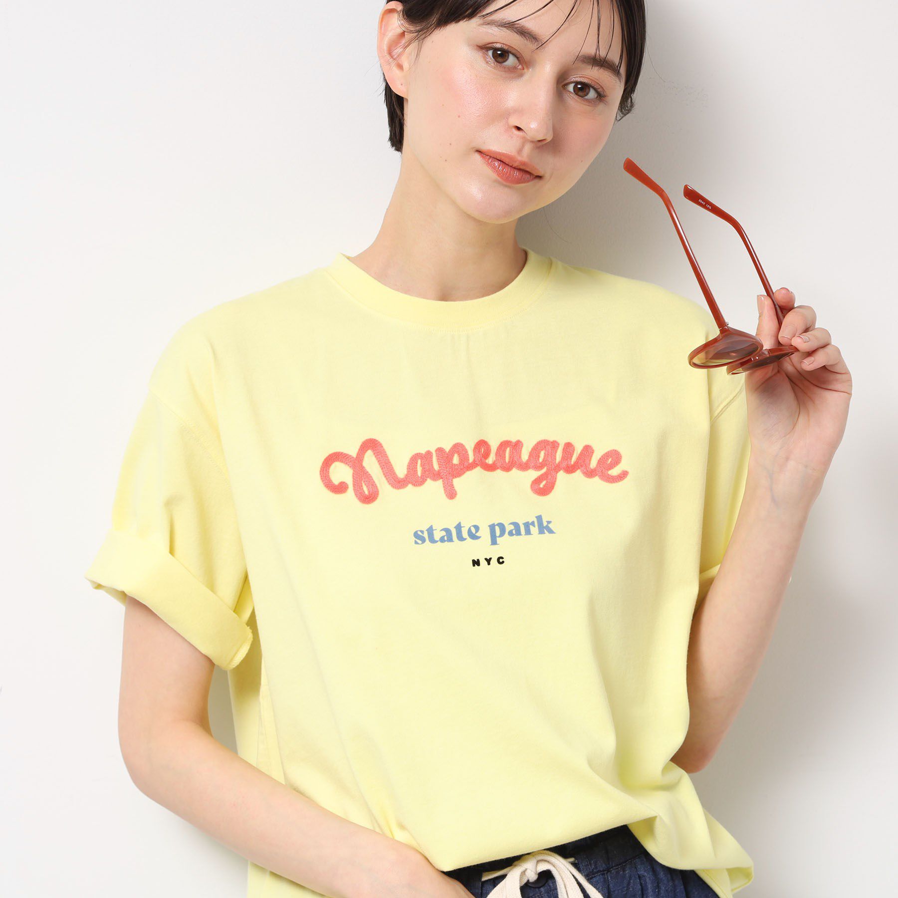 Dessin「【洗える】オーガニックコットンロゴTシャツ」|Tシャツ・カットソー|イエロー(031)