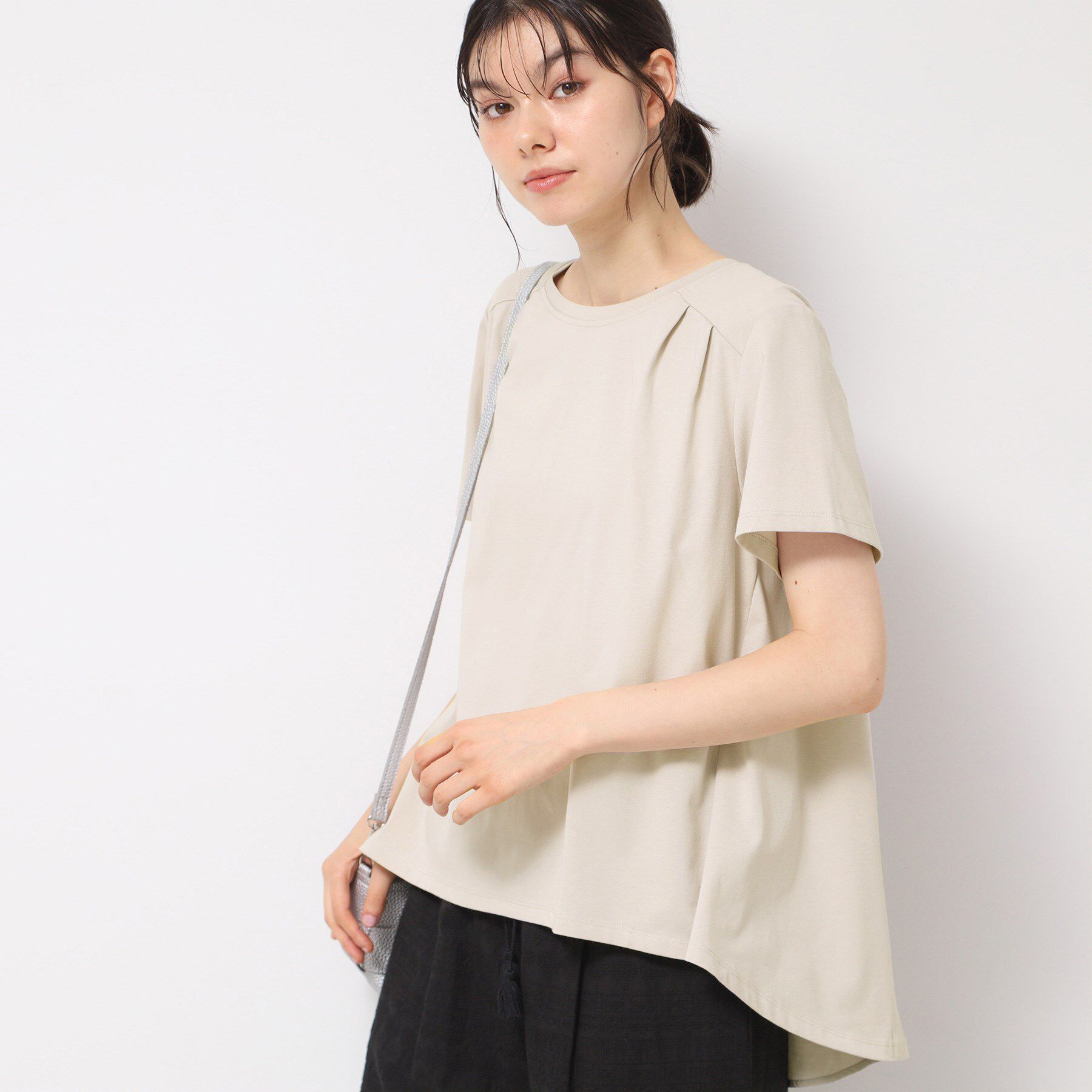 Dessin「【洗える】バックプリーツデザインカットソー」|Tシャツ・カットソー|ライトグレー(011