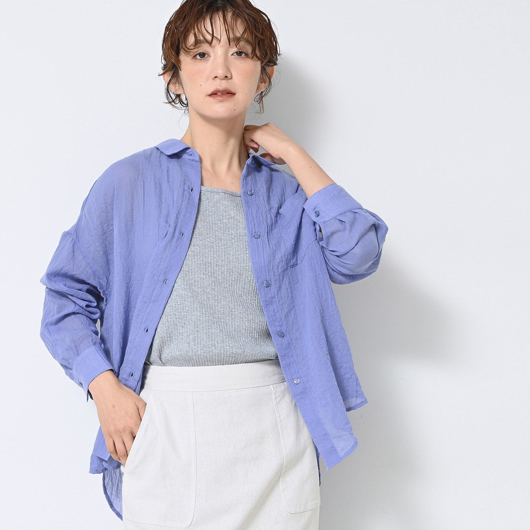Dessin「【洗える】シアーシャンブレーシャツ」|シャツ・ブラウス|
