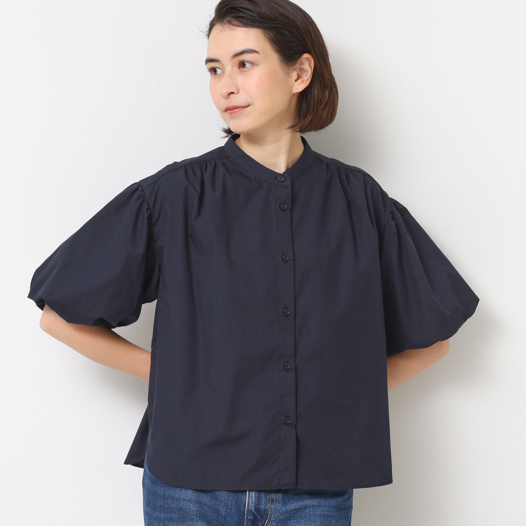 Dessin「【洗える】バルーンスリーブバッグギャザーブラウス」|シャツ・ブラウス|