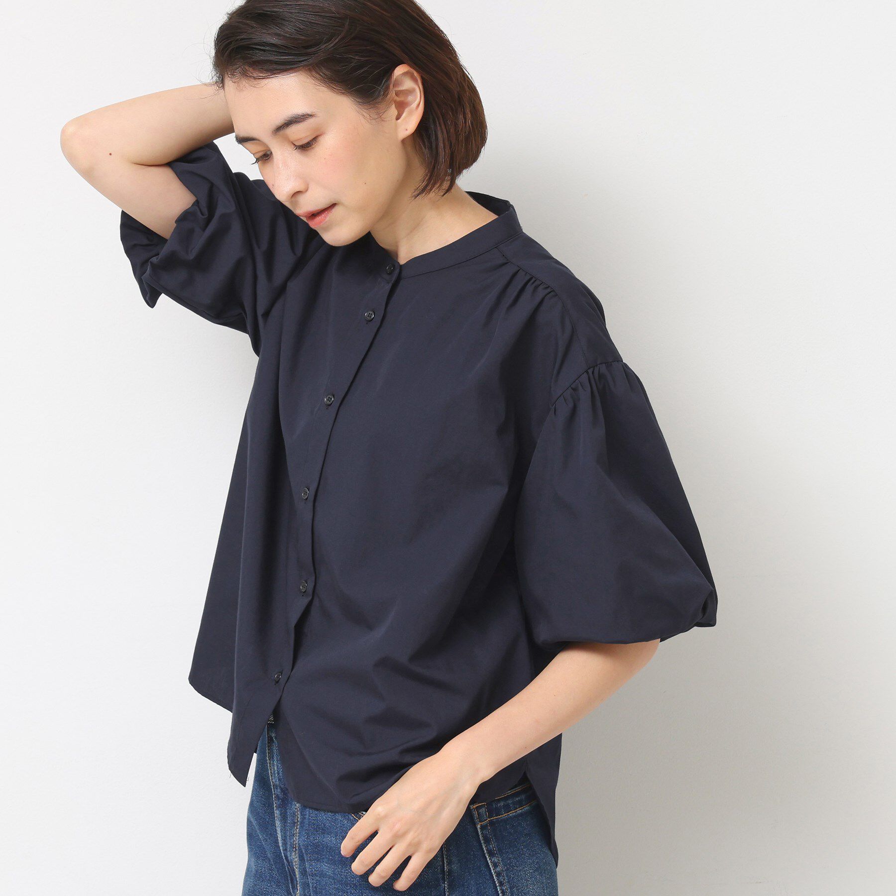 Dessin「【洗える】バルーンスリーブバッグギャザーブラウス」|シャツ・ブラウス|