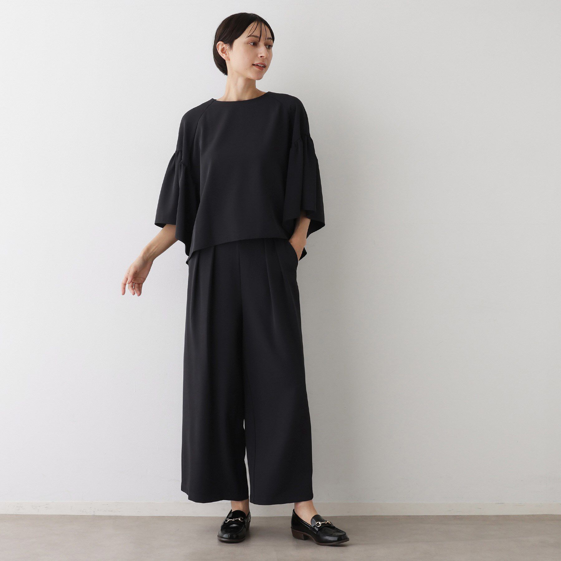 Dessin「【セットアップ可・洗える】フレアスリーブブラウス」|シャツ・ブラウス|