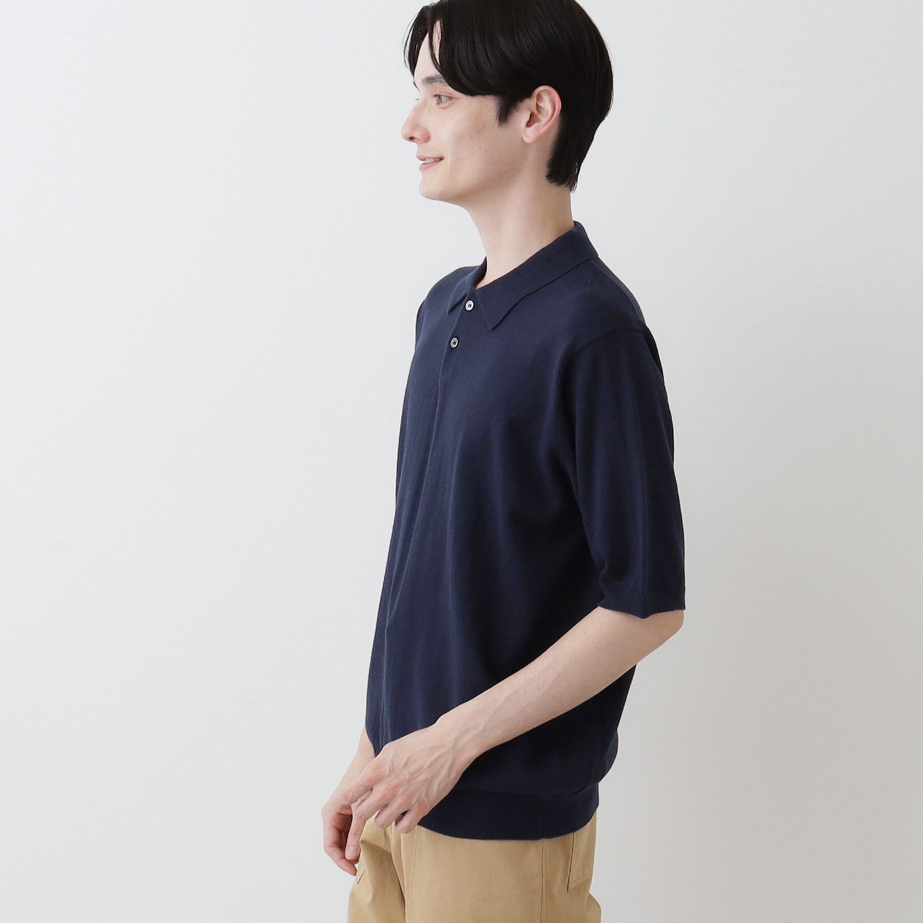 Dessin「【洗える】襟付き半袖ニット」|ニット・セーター|