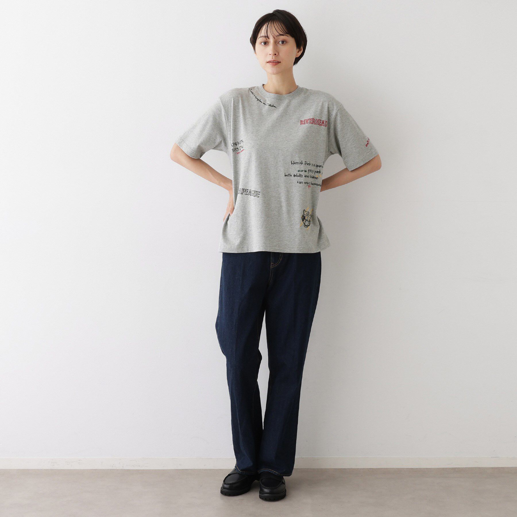 Dessin「【ユニセックス/リンクコーデ】刺繍Tシャツ」|Tシャツ・カットソー|