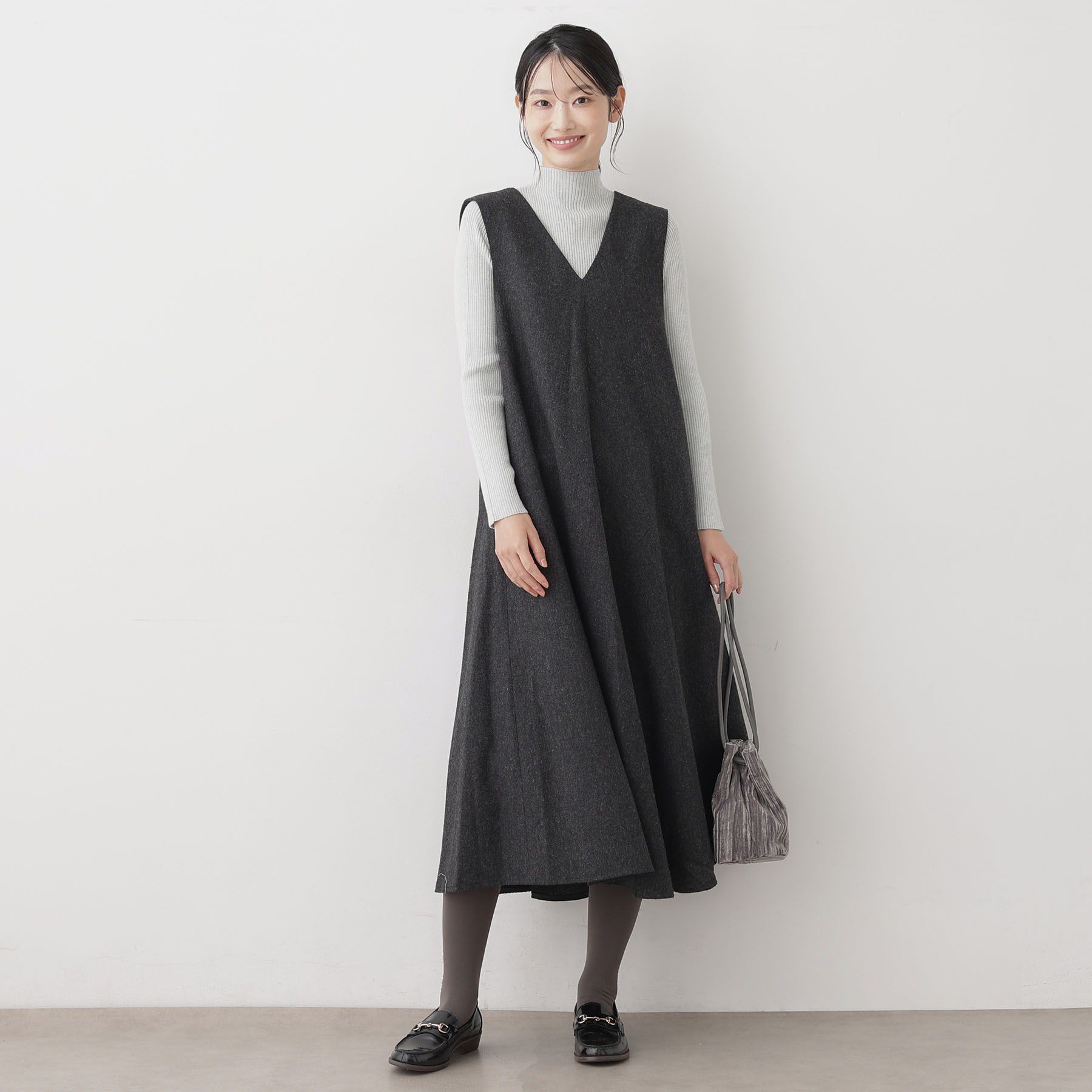 Dessin「【洗える】Vネックジャンパースカート」|ワンピース|