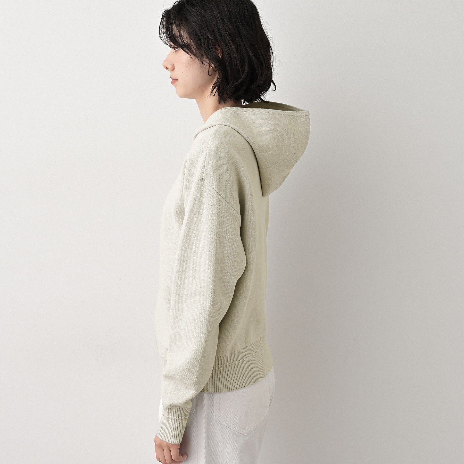 Dessin「【キレイ見え／洗える】ジャカード編みフードジップ」|ニット・セーター|