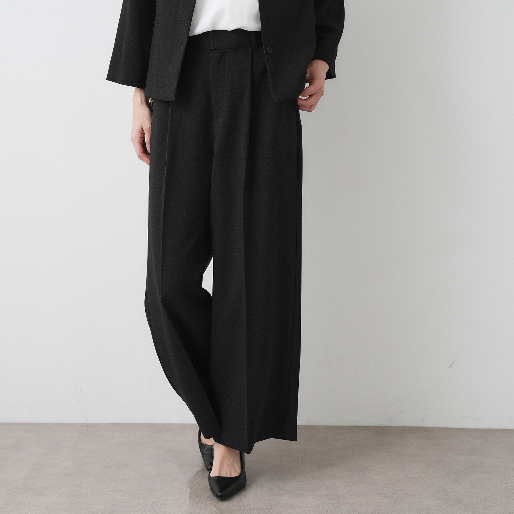 Dessin「【入卒/セレモニー/セットアップ可能】ダブルクロスワイドパンツ」|その他|ブラック(019)