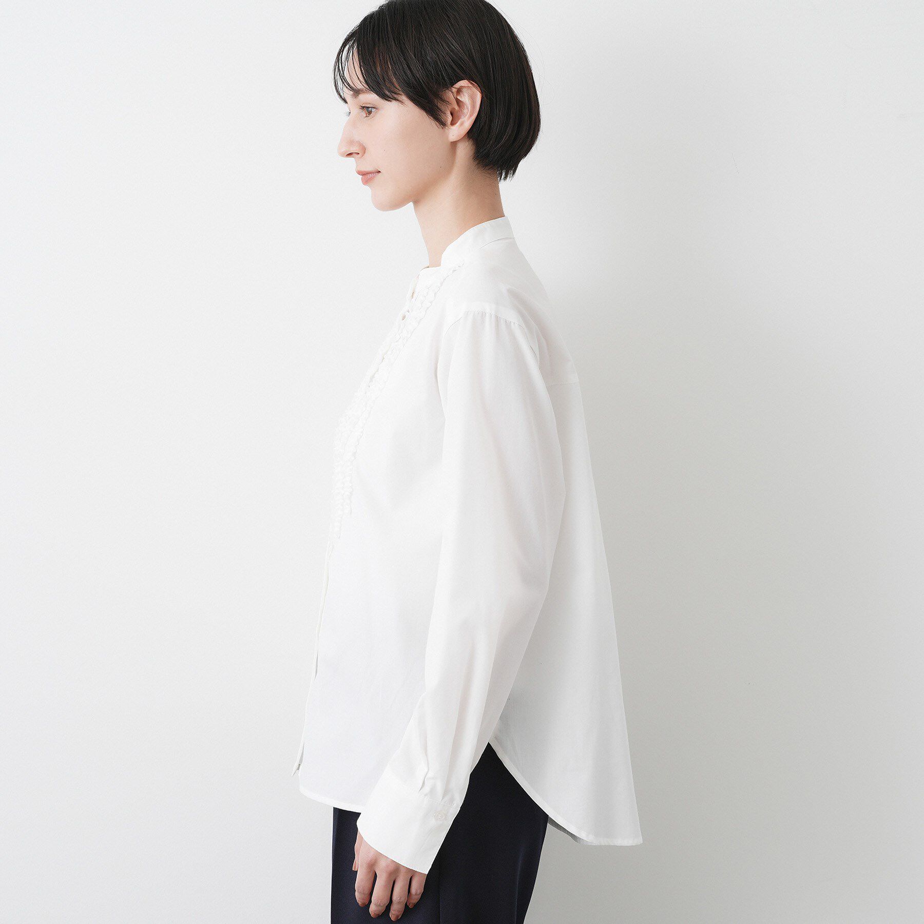 Dessin「【入卒/セレモニー/洗える】フロントフリルネックブラウス」|シャツ・ブラウス|