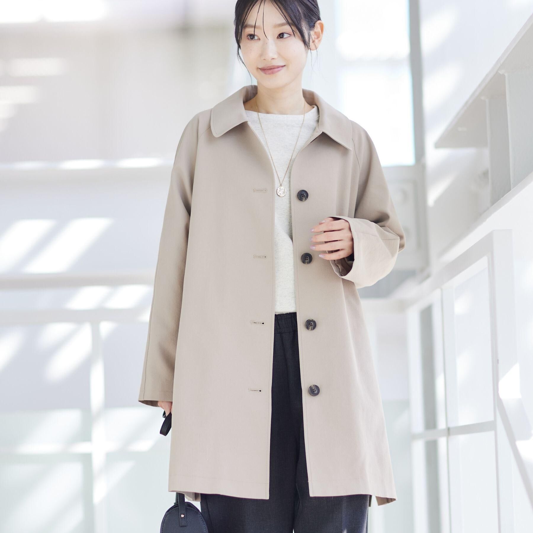 Dessin「【花粉ガード/撥水加工/洗える】ステンカラースプリングコート」|ステンカラーコート|