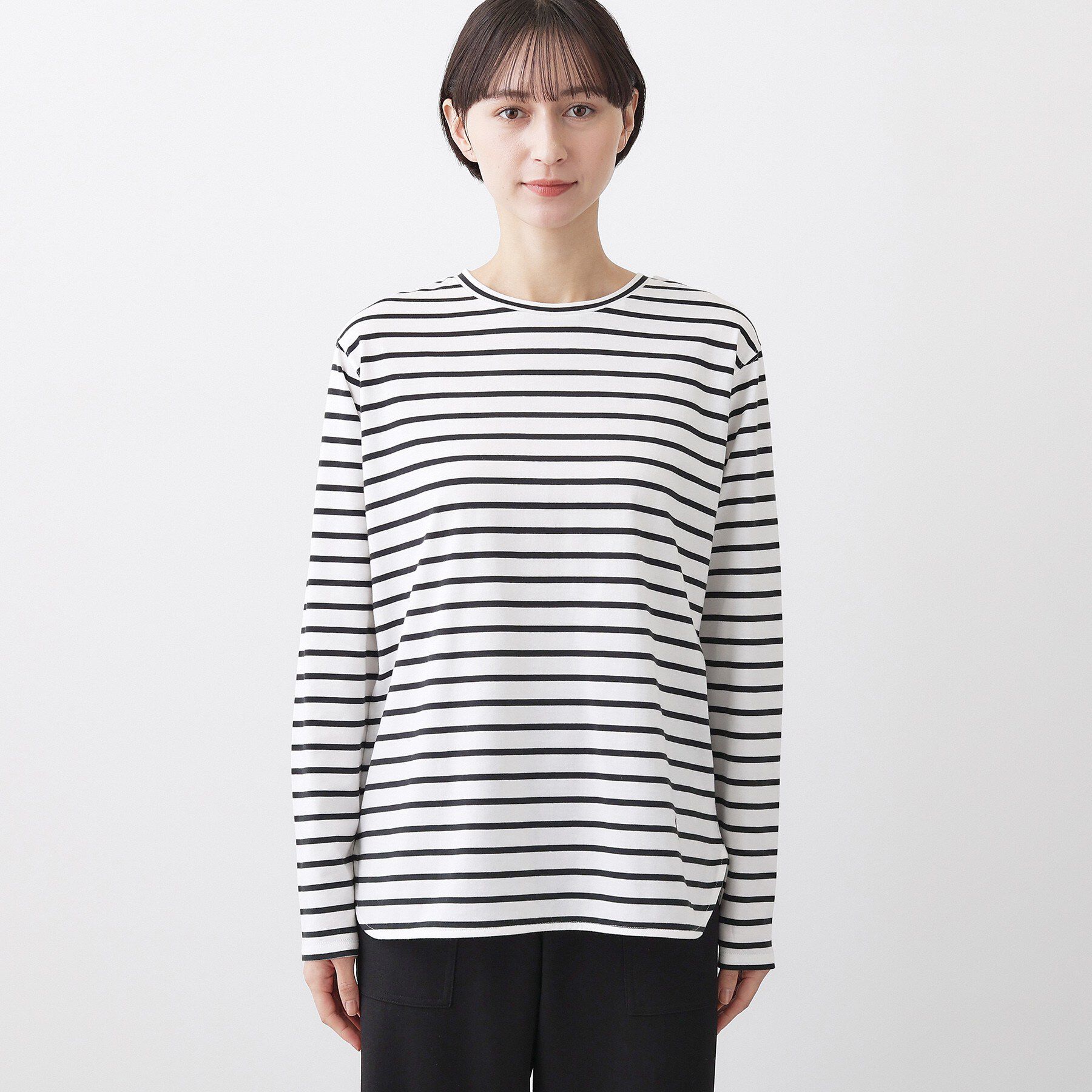 Dessin「【洗える】シャツテールロングTシャツ」|Tシャツ・カットソー|