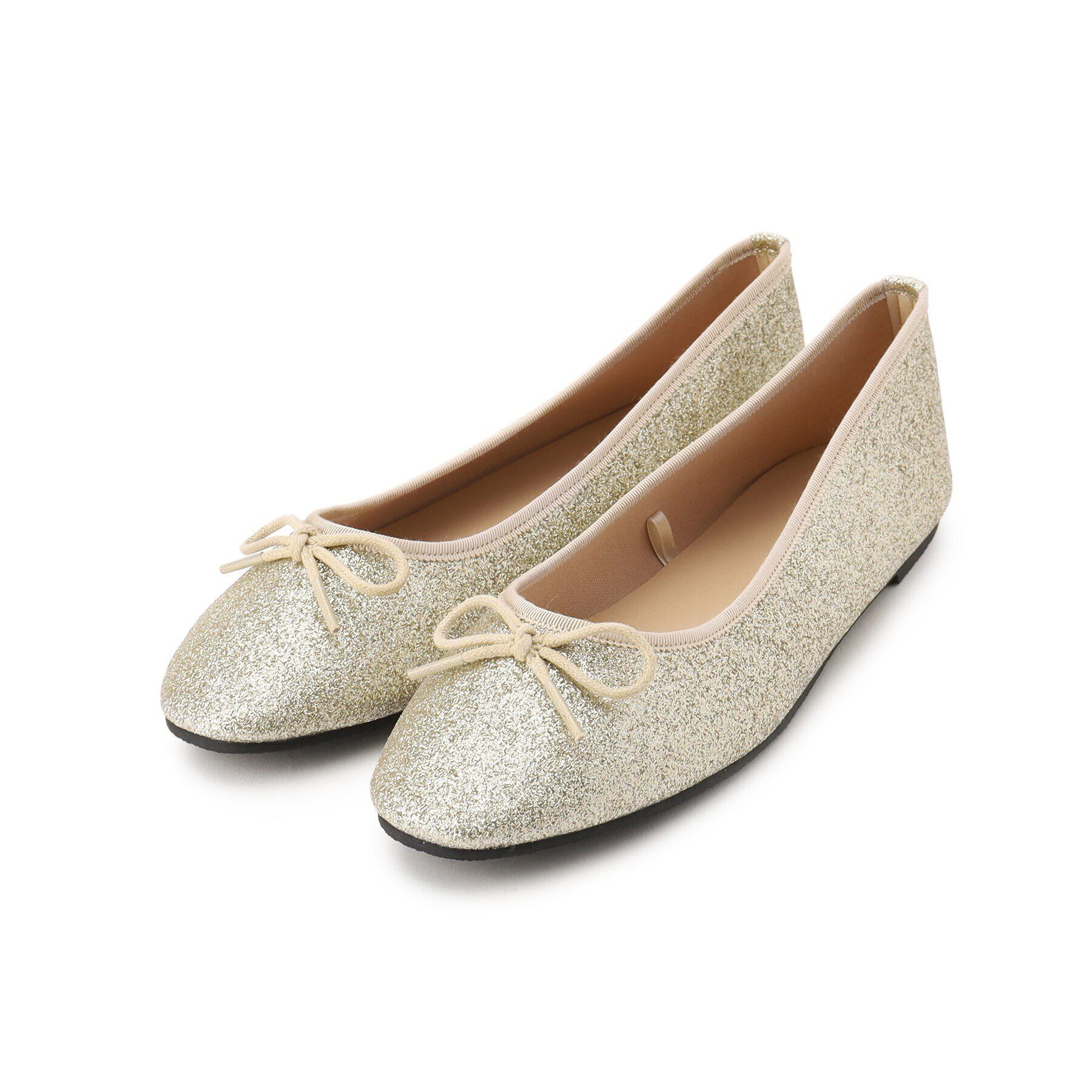 ITS&rsquo;DEMO「【M・Lサイズ展開／6色】ラウンドトゥバレエシューズ」|パンプス|ゴールド(007)