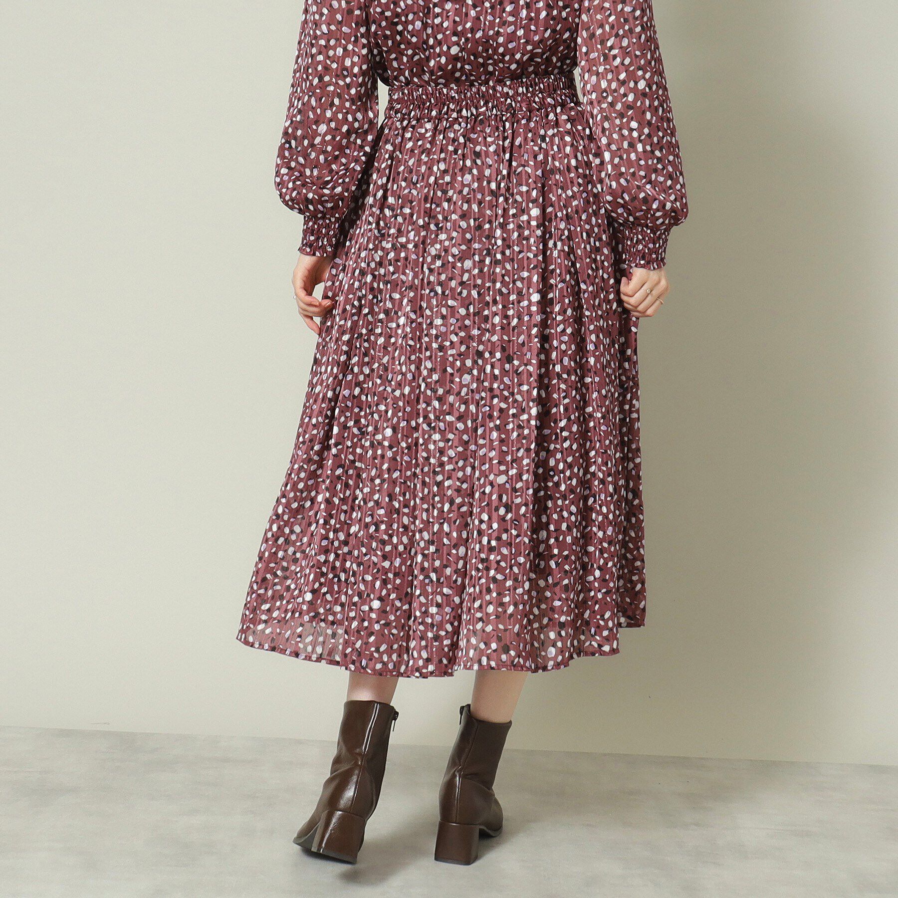 ITS&rsquo;DEMO「【セットアップ可／ウエストゴム／手洗い可】ラメストアニマルドットスカート」|スカート|