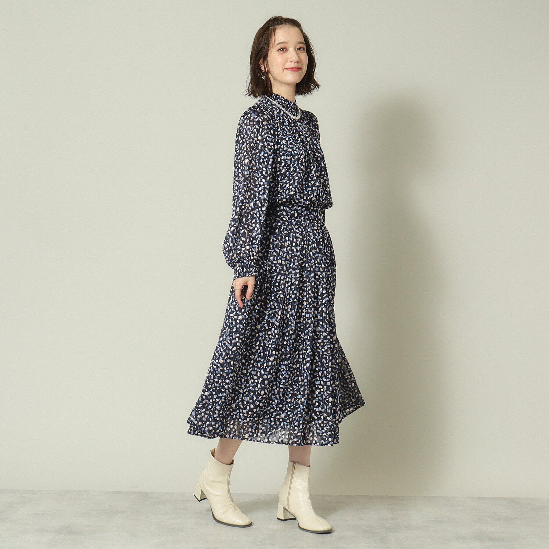 ITS&rsquo;DEMO「【セットアップ可／ウエストゴム／手洗い可】ラメストアニマルドットスカート」|スカート|