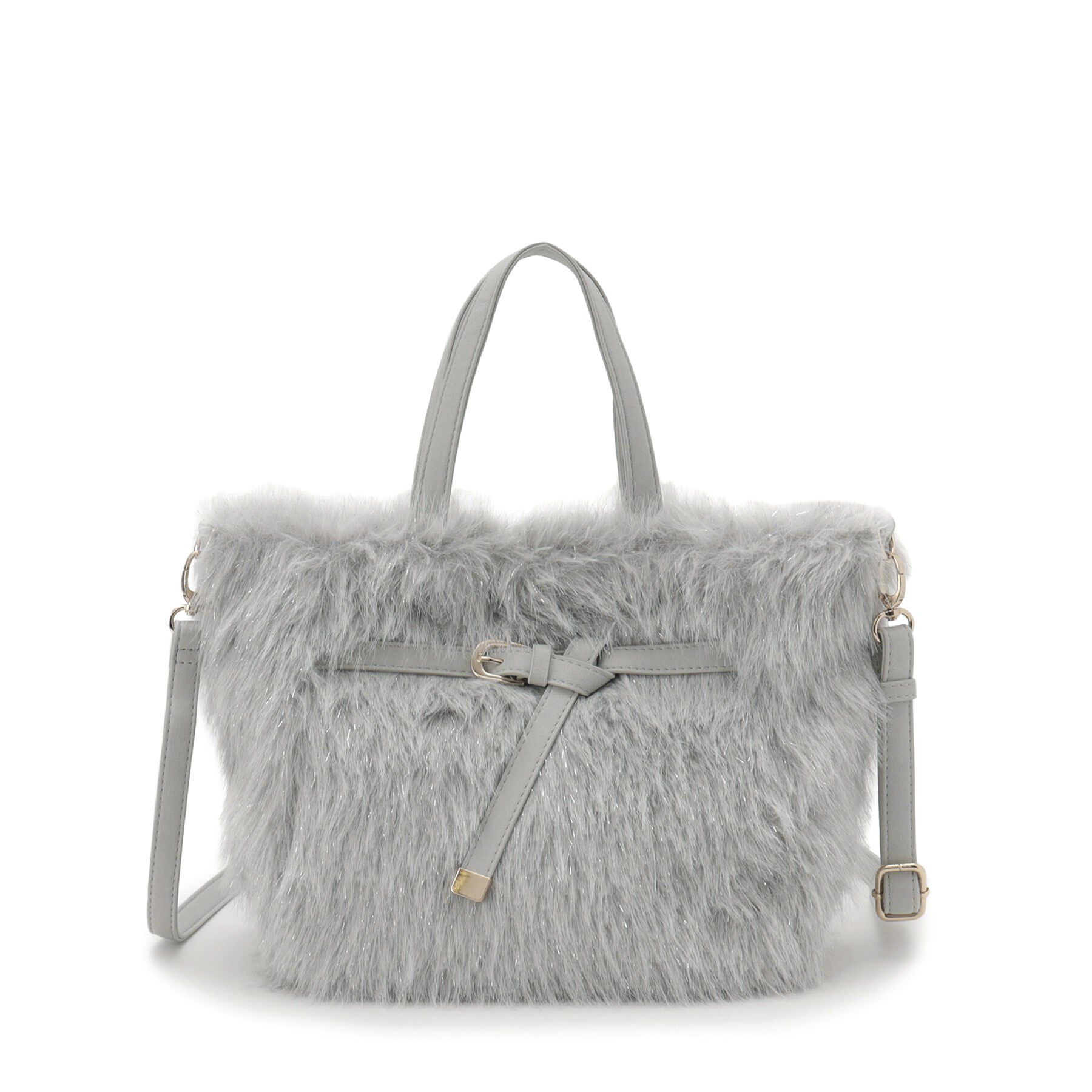 ITS&rsquo;DEMO「【2WAY】ベルト飾りファートート」|ハンドバッグ|