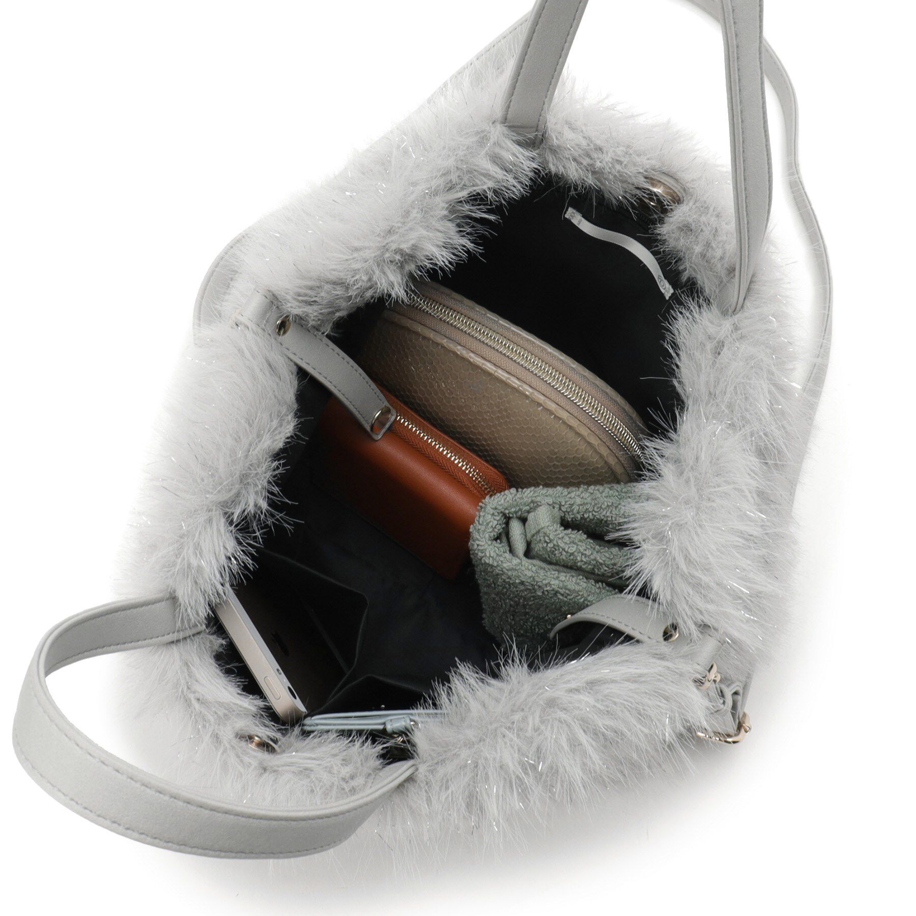 ITS&rsquo;DEMO「【2WAY】ベルト飾りファートート」|ハンドバッグ|