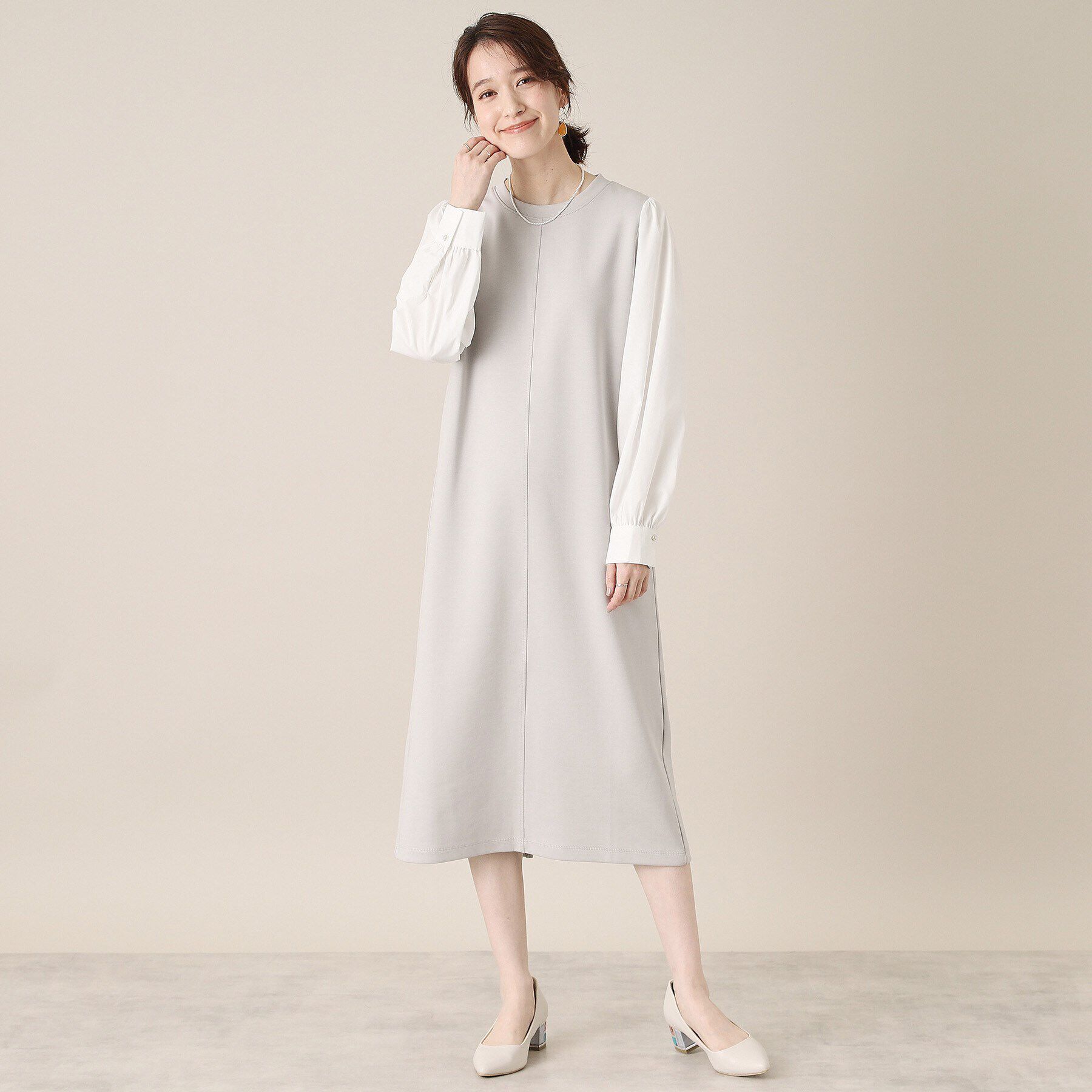 ITS&rsquo;DEMO「【手洗い可】ダンボールジャージーワンピース」|ワンピース|