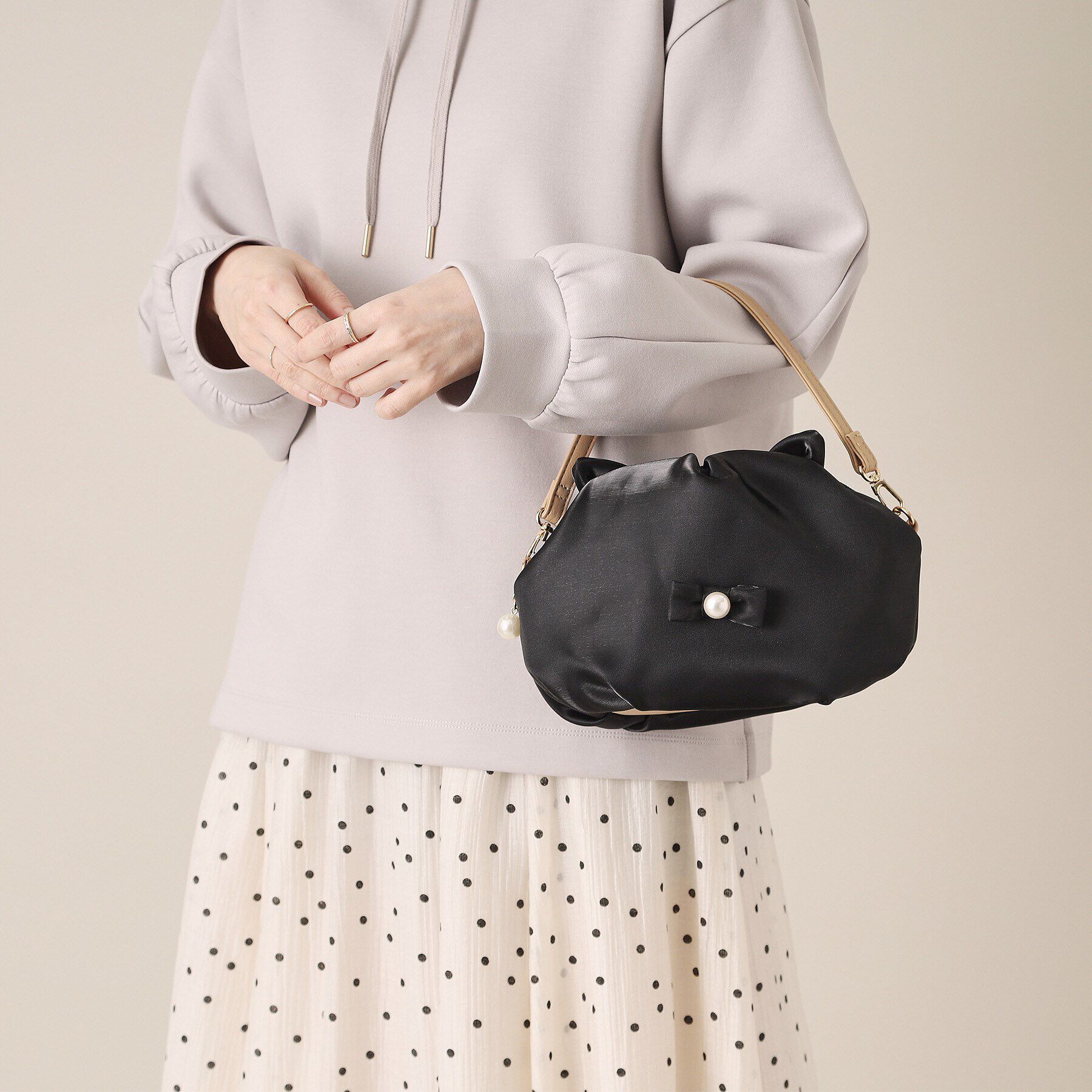 ITS&rsquo;DEMO「猫型ポーチミニトート」|ハンドバッグ|