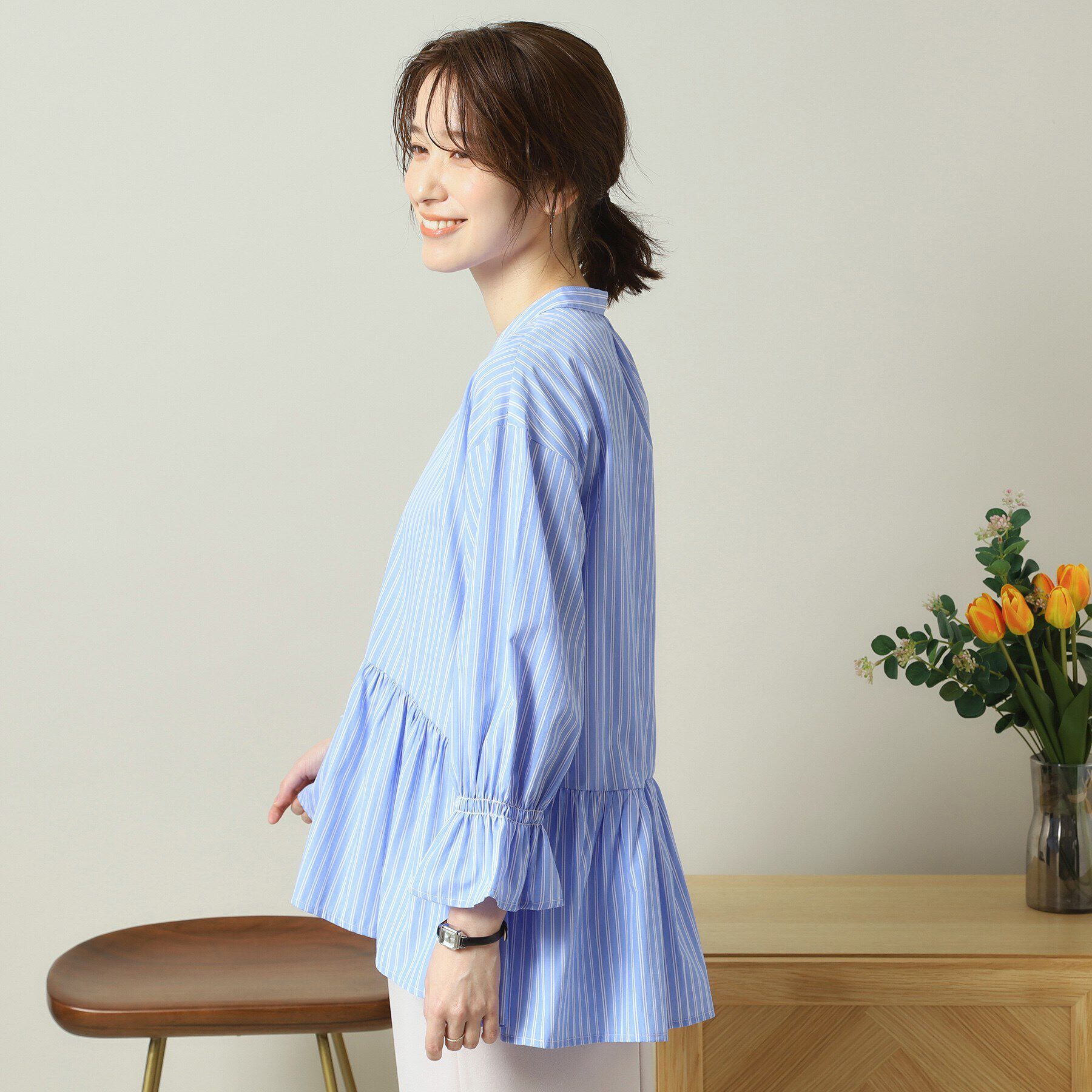 ITS&rsquo;DEMO「【手洗い可／通勤】ペプラムブラウス」|シャツ・ブラウス|