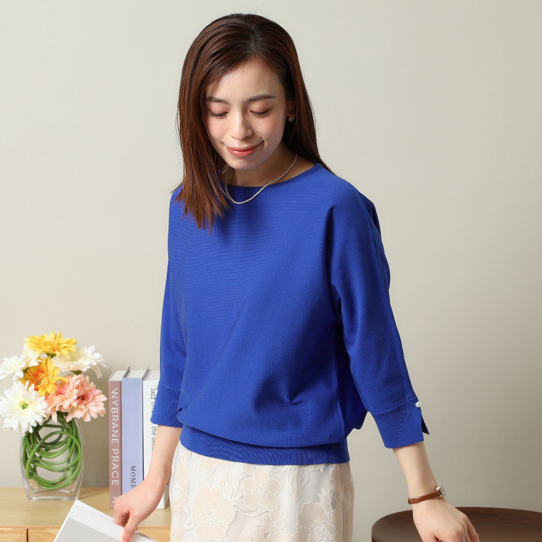 ITS&rsquo;DEMO「【縮みに強い／洗濯機OK】ボートネック天竺ドルマンニット」|ニット・セーター|