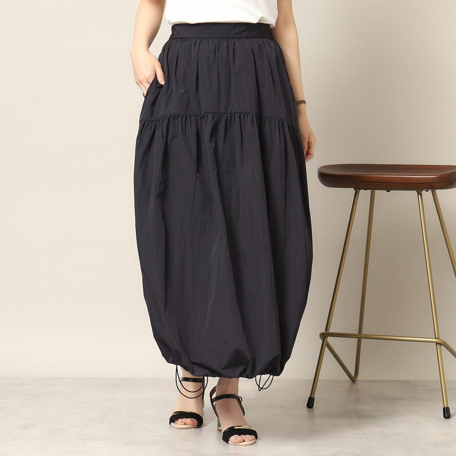 ITS&rsquo;DEMO「【後ろウエストゴム／手洗い可】バルーンスカート」|スカート|