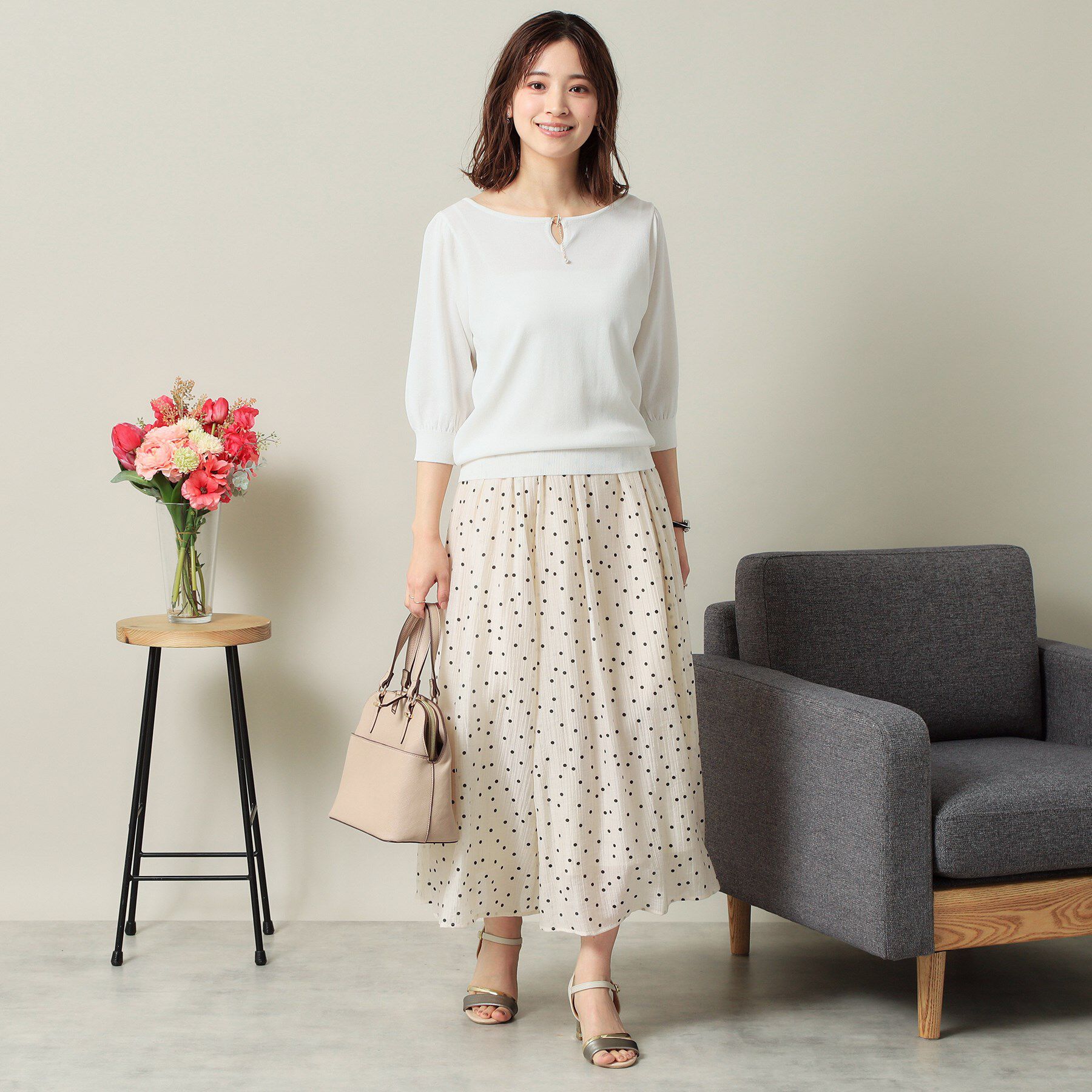 ITS&rsquo;DEMO「【UVケア／接触冷感／アンチピリング／洗濯機OK】キーネックニット」|ニット・セーター|