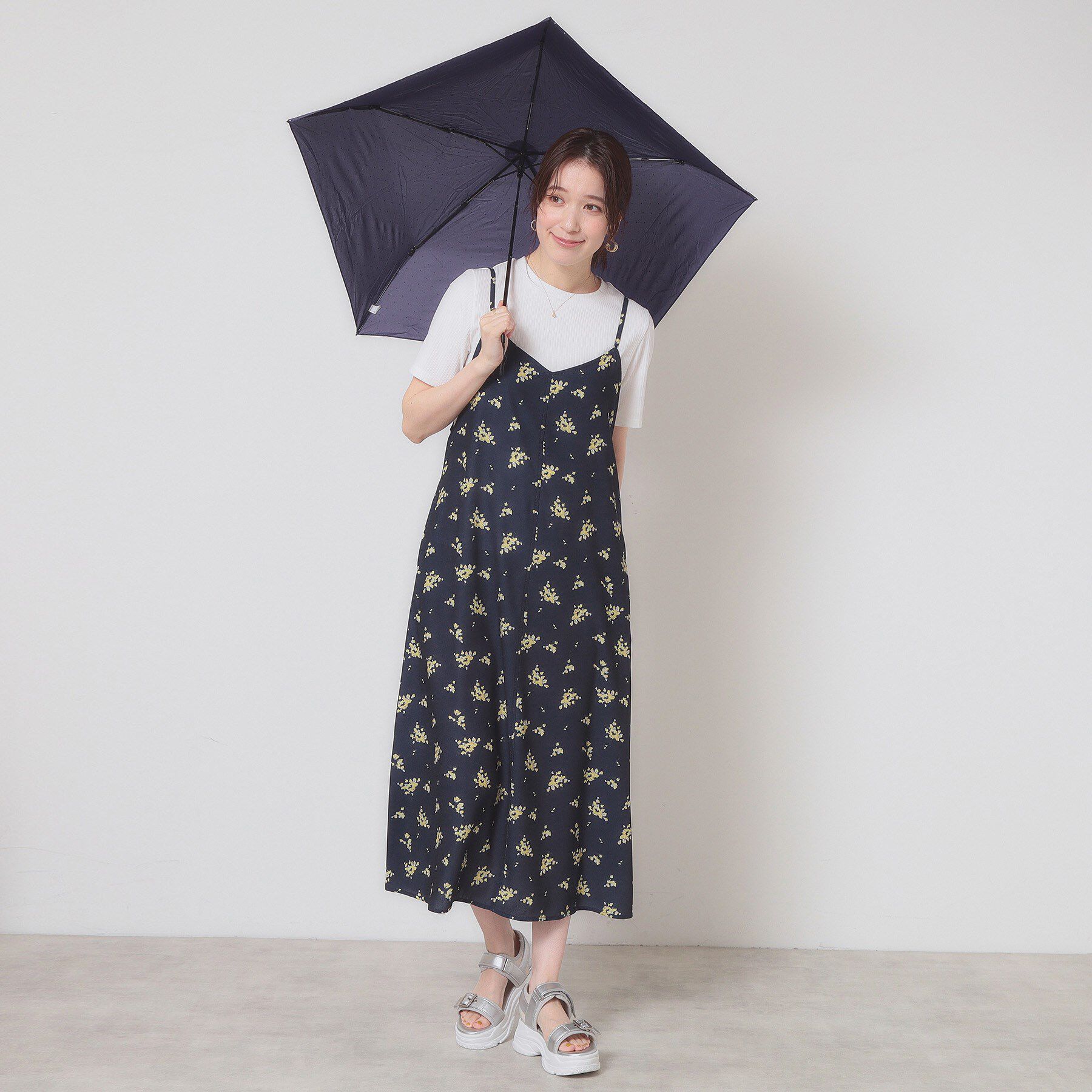 ITS&rsquo;DEMO「【手洗い可／無地・花柄】ジョーゼットキャミワンピ」|ワンピース|