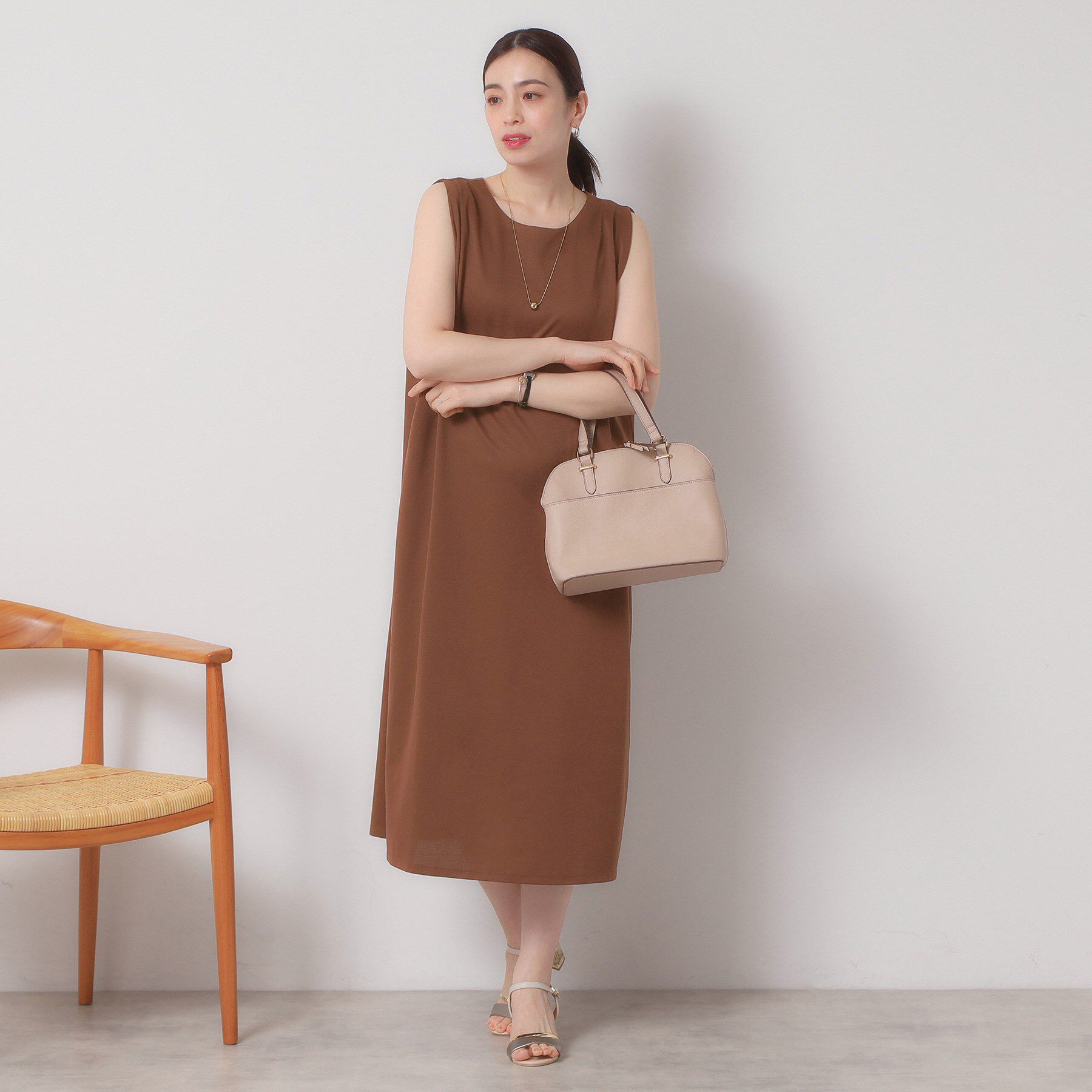 ITS&rsquo;DEMO「【清涼感／吸水速乾／洗濯機OK／洗濯後しわになりにくい】カットミラノタックワンピース」|ワンピース|