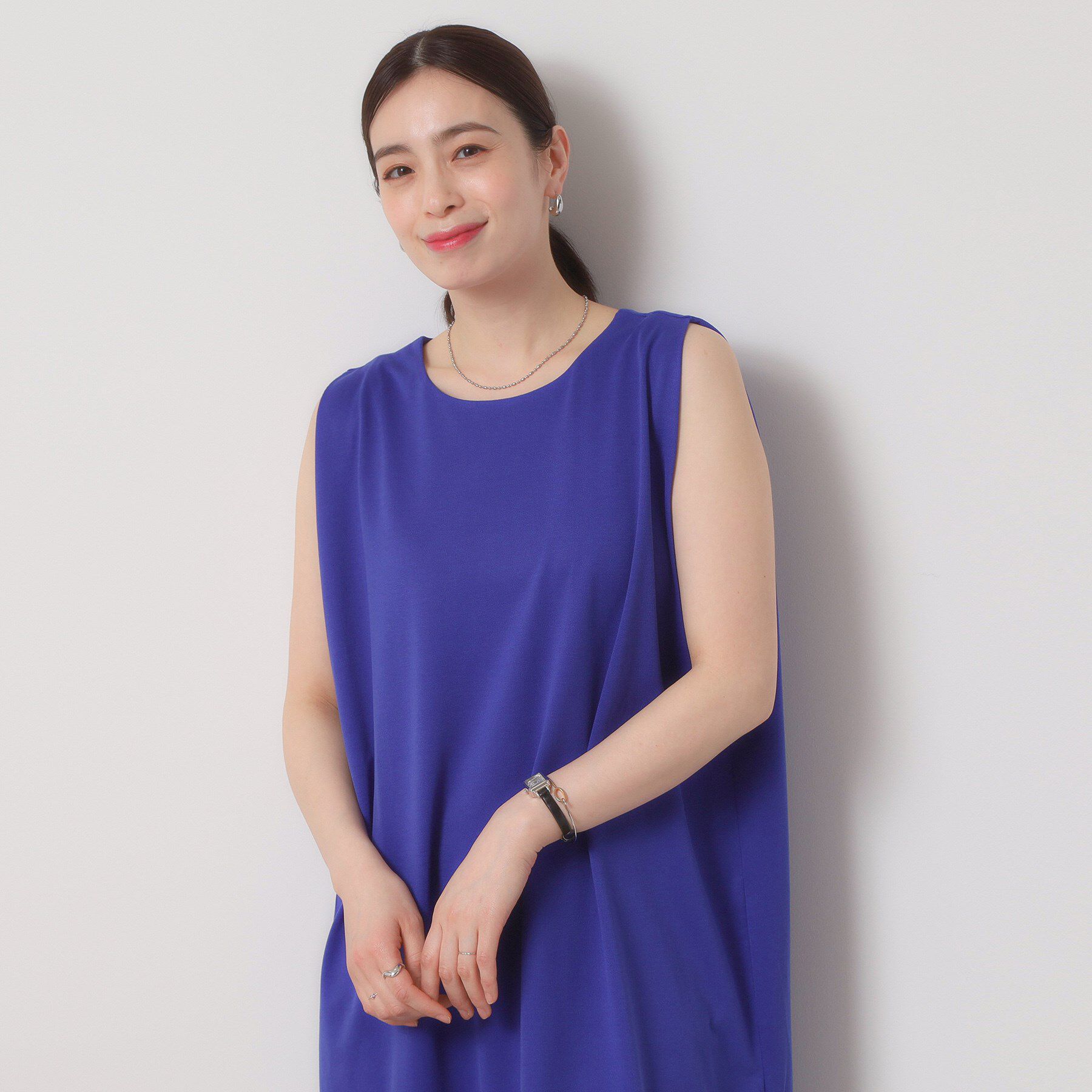 ITS&rsquo;DEMO「【清涼感／吸水速乾／洗濯機OK／洗濯後しわになりにくい】カットミラノタックワンピース」|ワンピース|