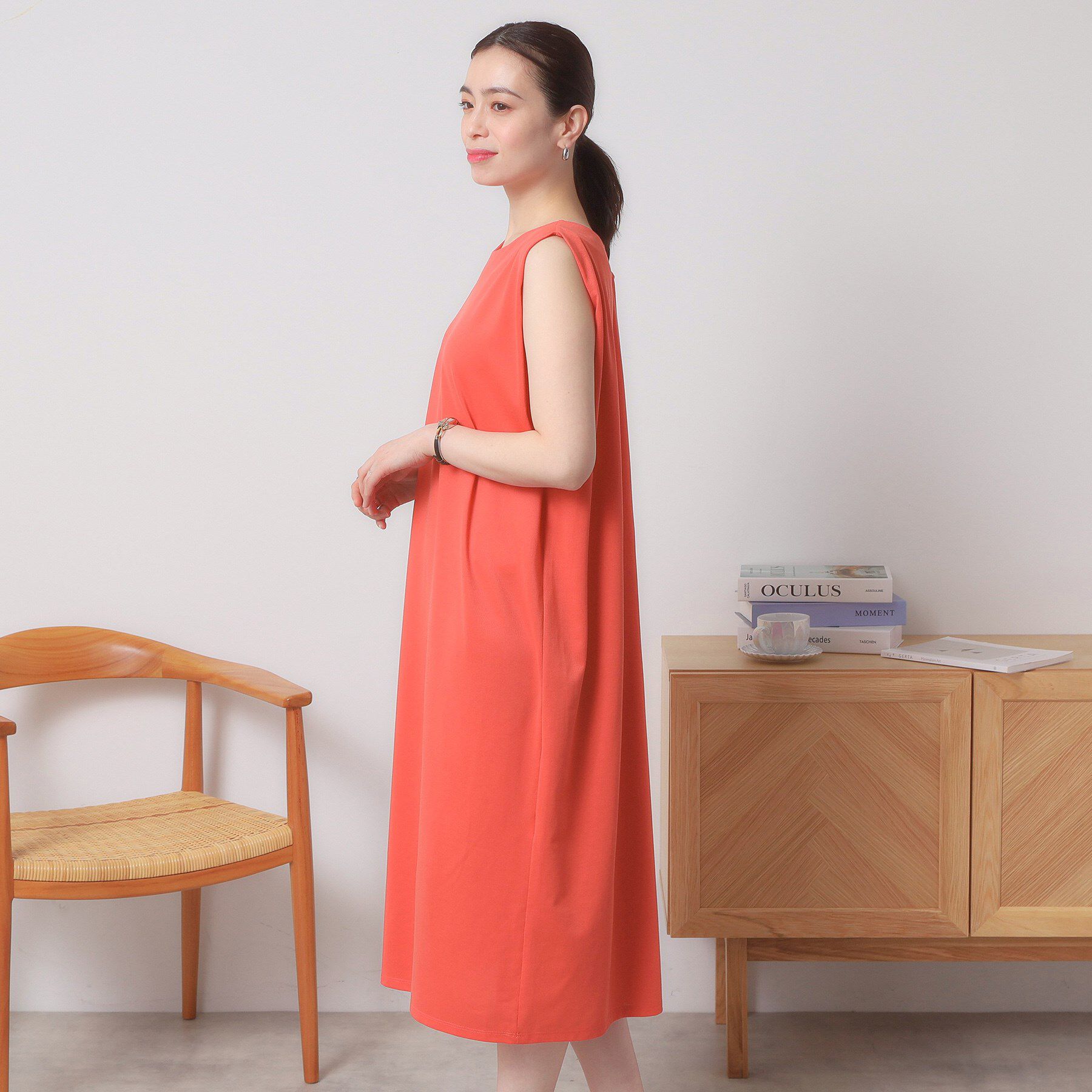 ITS&rsquo;DEMO「【清涼感／吸水速乾／洗濯機OK／洗濯後しわになりにくい】カットミラノタックワンピース」|ワンピース|