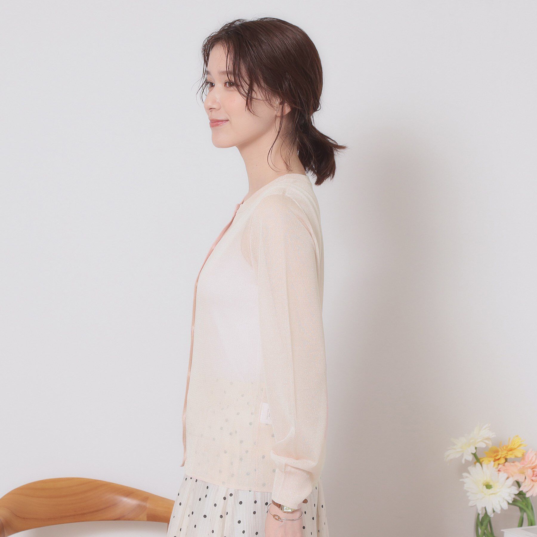 ITS&rsquo;DEMO「【定番人気／手洗い可／M・L展開】ラメクルーカーデ」|カーディガン|