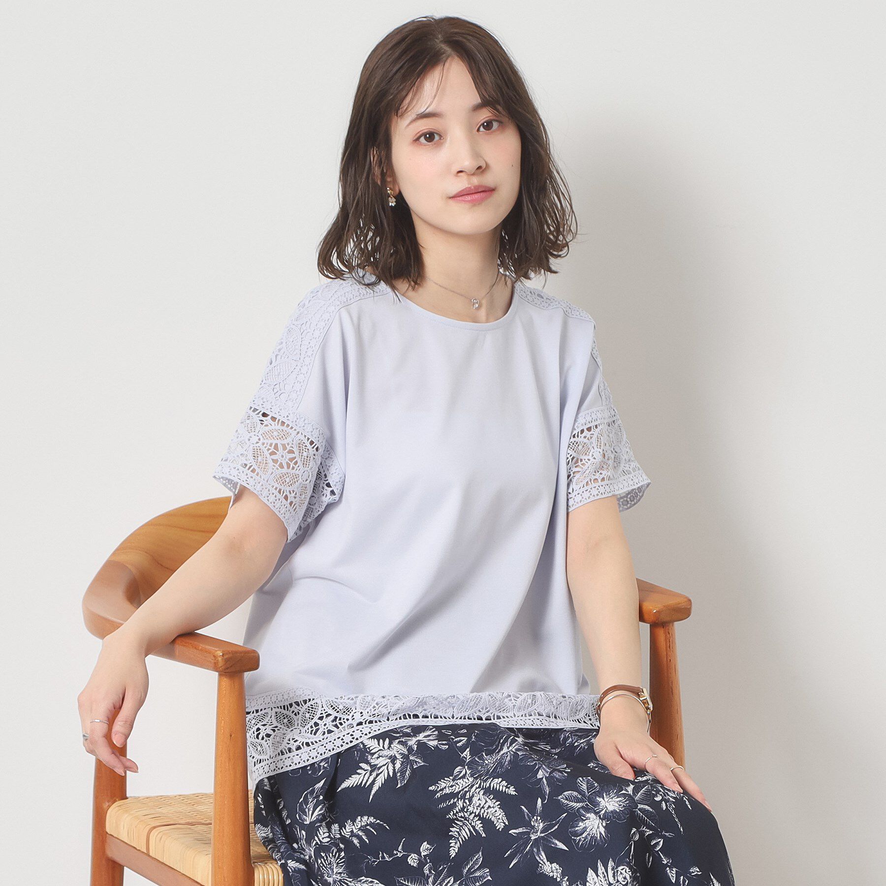 ITS&rsquo;DEMO「【吸水速乾／手洗い可／洗濯後しわになりにくい】カットミラノレーストップス」|Tシャツ・カットソー|