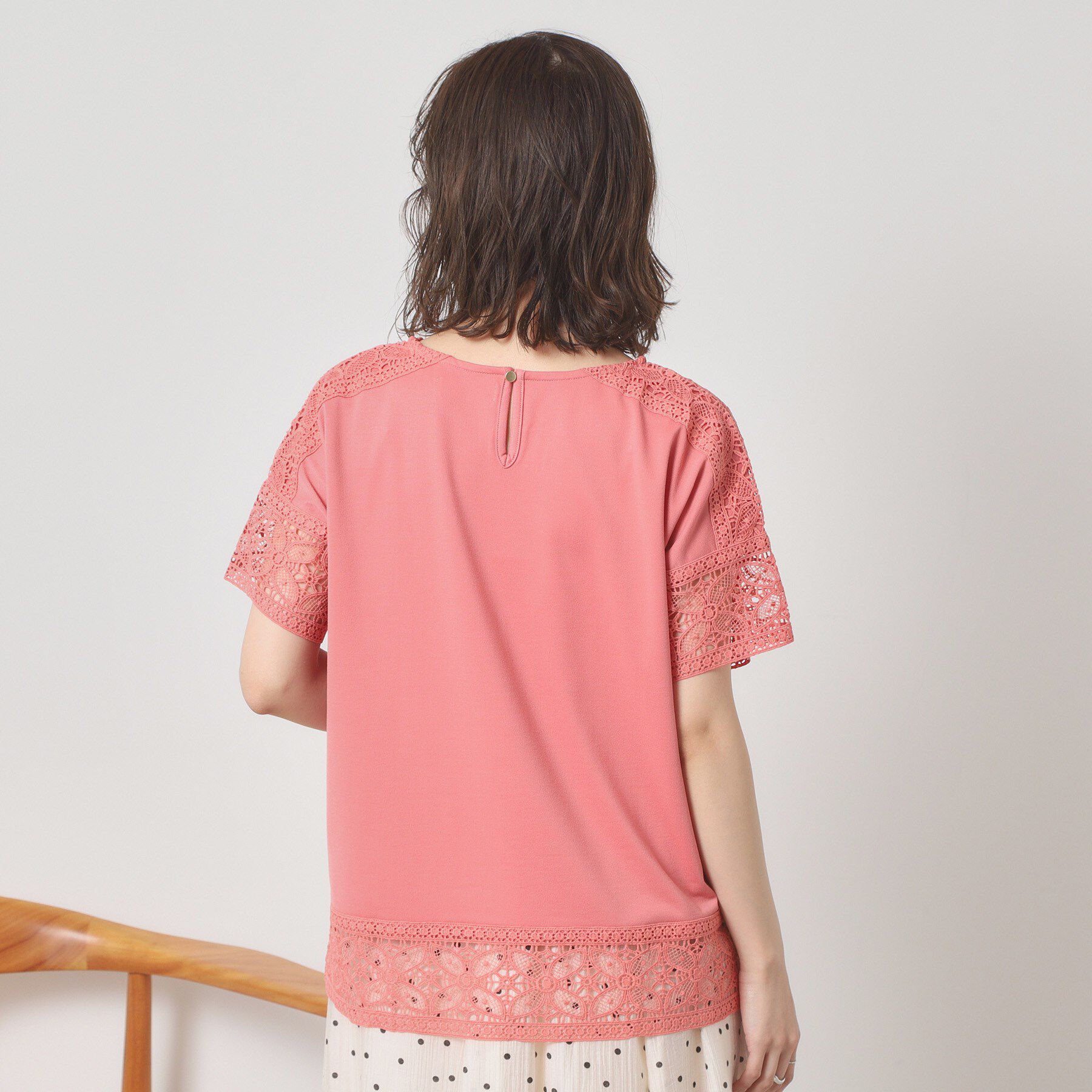 ITS&rsquo;DEMO「【吸水速乾／手洗い可／洗濯後しわになりにくい】カットミラノレーストップス」|Tシャツ・カットソー|