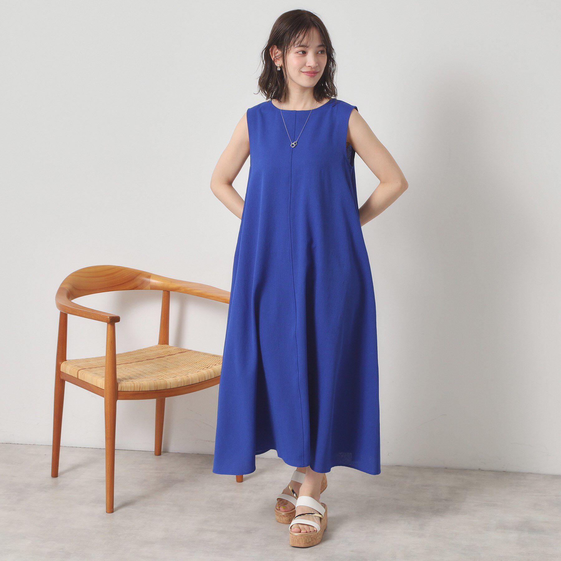 ITS&rsquo;DEMO「【清涼感／手洗い可】麻調メッシュワンピース」|ワンピース|