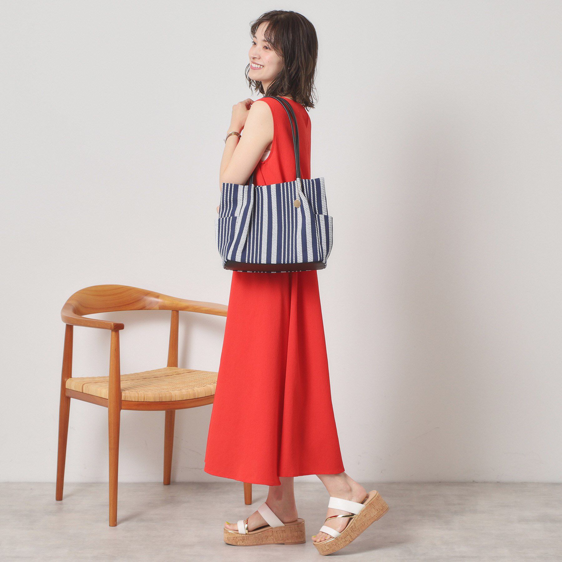 ITS&rsquo;DEMO「【A4対応】ストライプタックトート」|トートバッグ|