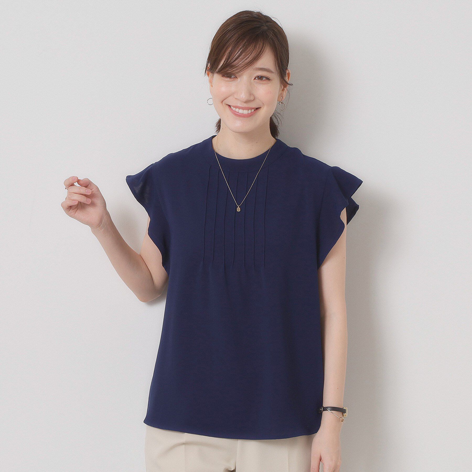 ITS&rsquo;DEMO「【接触冷感／手洗い可】フリル袖ブラウス」|シャツ・ブラウス|