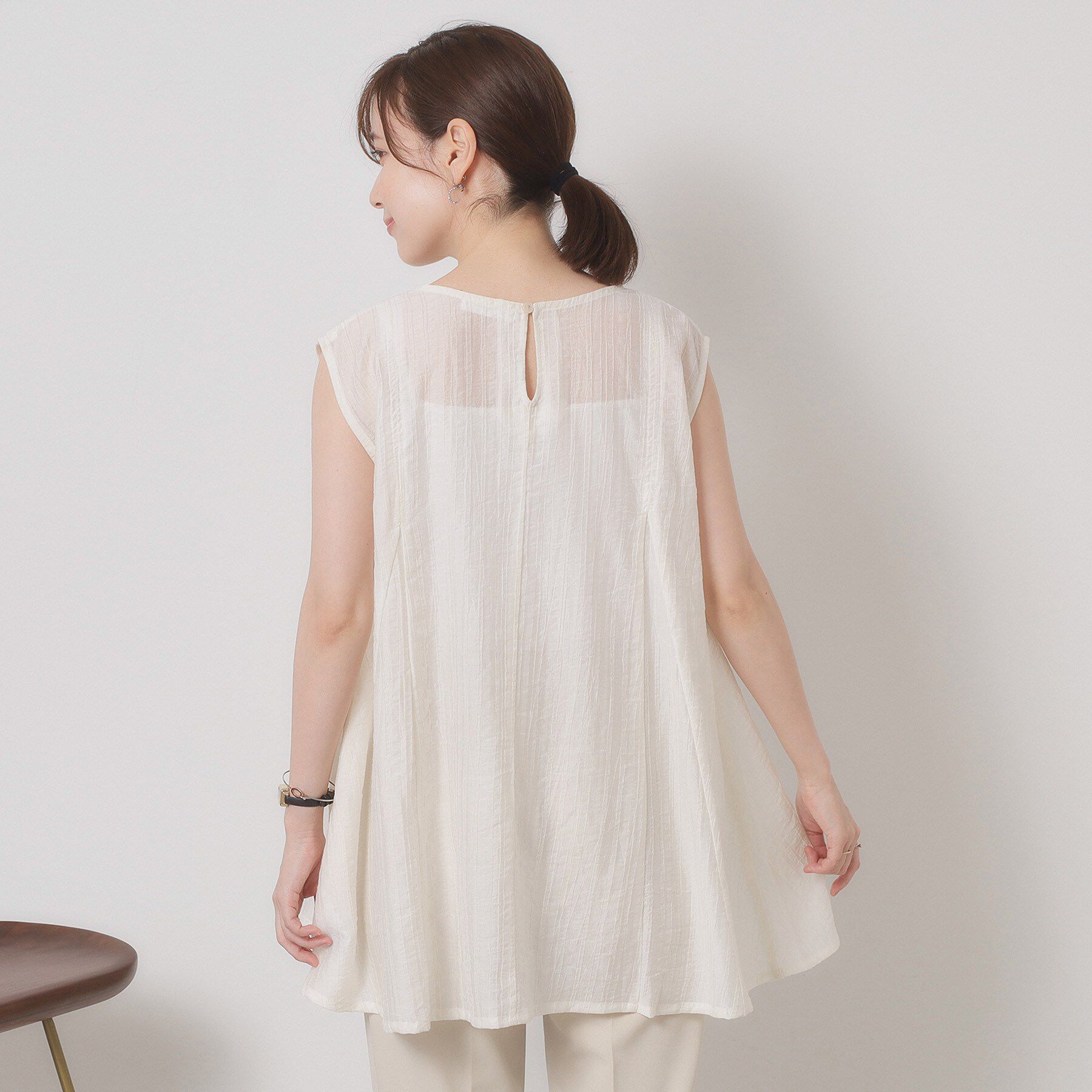 ITS&rsquo;DEMO「【手洗い可】シアーストライプブラウス」|シャツ・ブラウス|