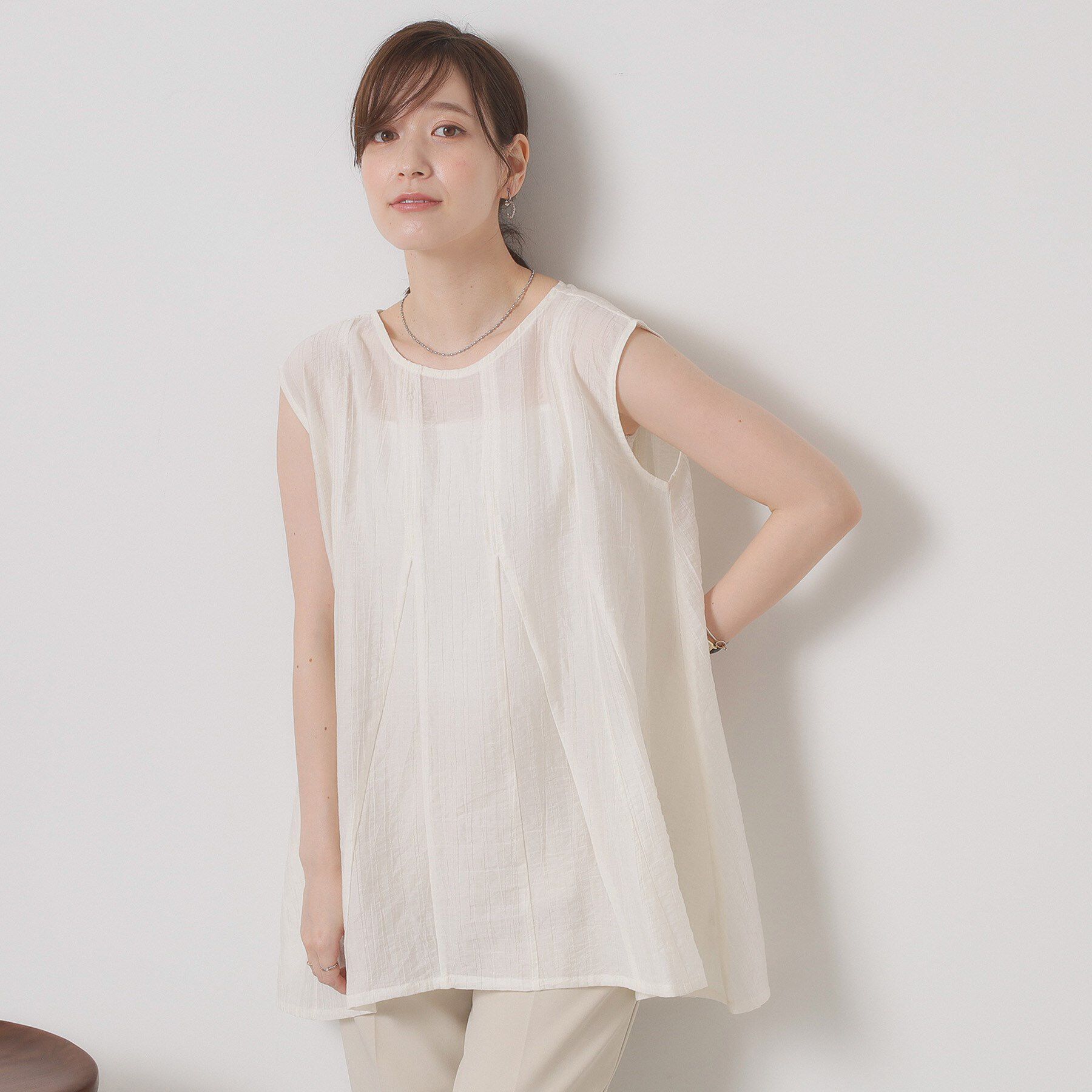 ITS&rsquo;DEMO「【手洗い可】シアーストライプブラウス」|シャツ・ブラウス|