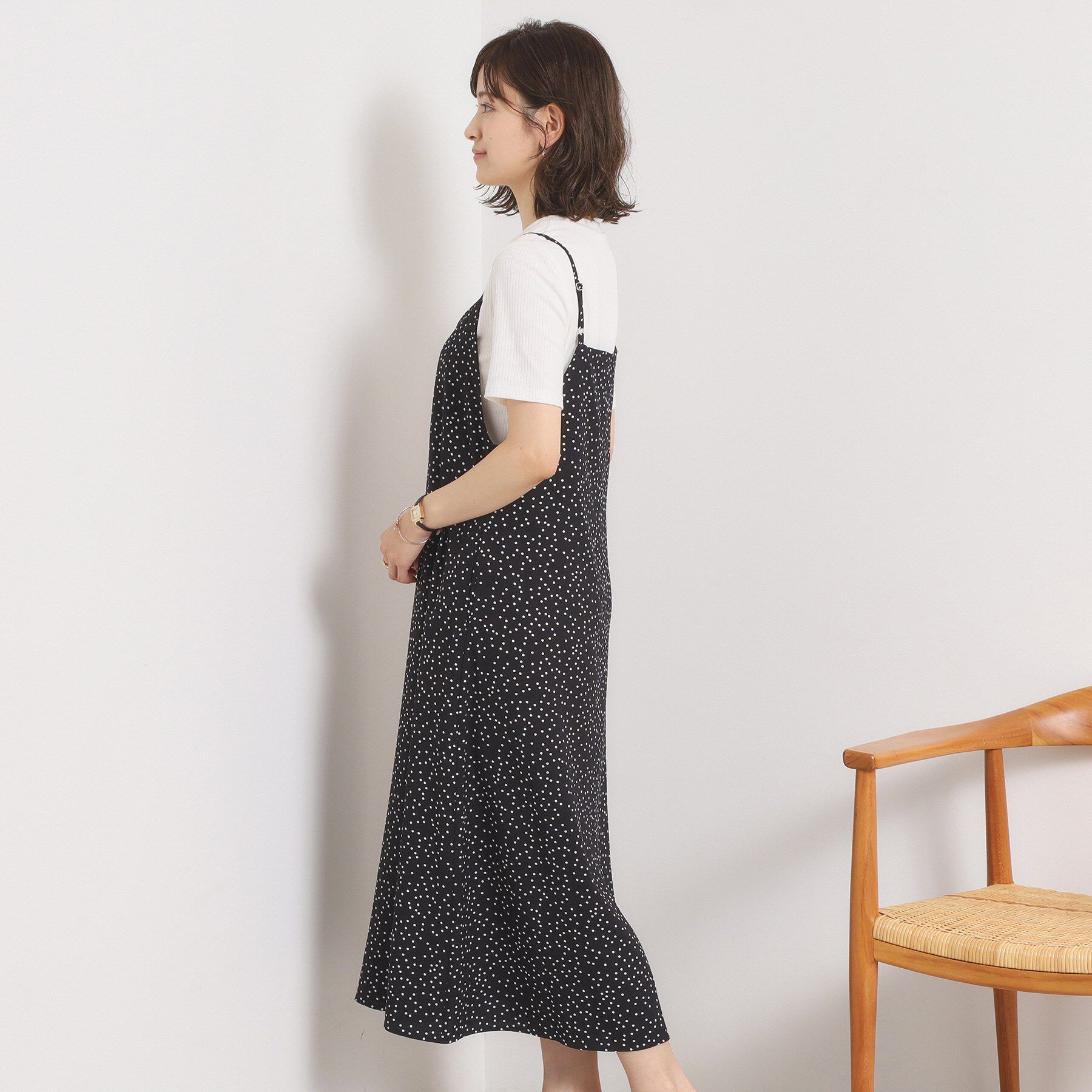 ITS&rsquo;DEMO「【UVカット／速乾／冷感／洗濯機OK／洗濯後しわになりにくい】麻調ストレッチキャミワンピ＜ラク服シリ」|ワンピース|